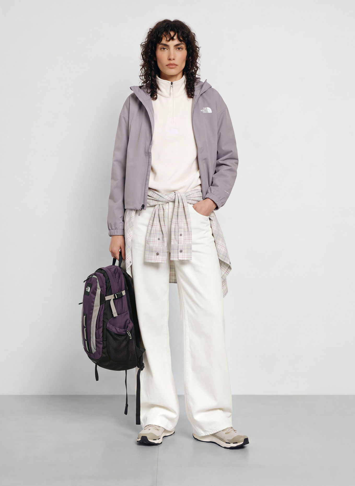 THE NORTH FACE Veste de pluie QUEST MONO CROPPED: GRIS