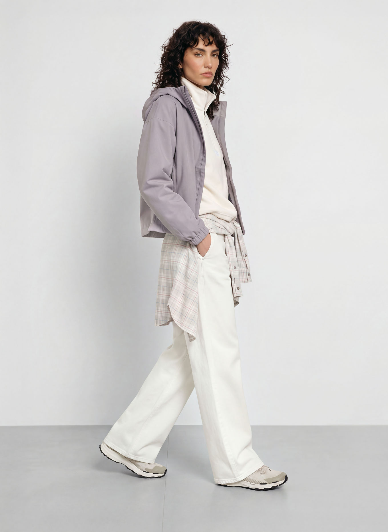 THE NORTH FACE Veste de pluie QUEST MONO CROPPED: GRIS