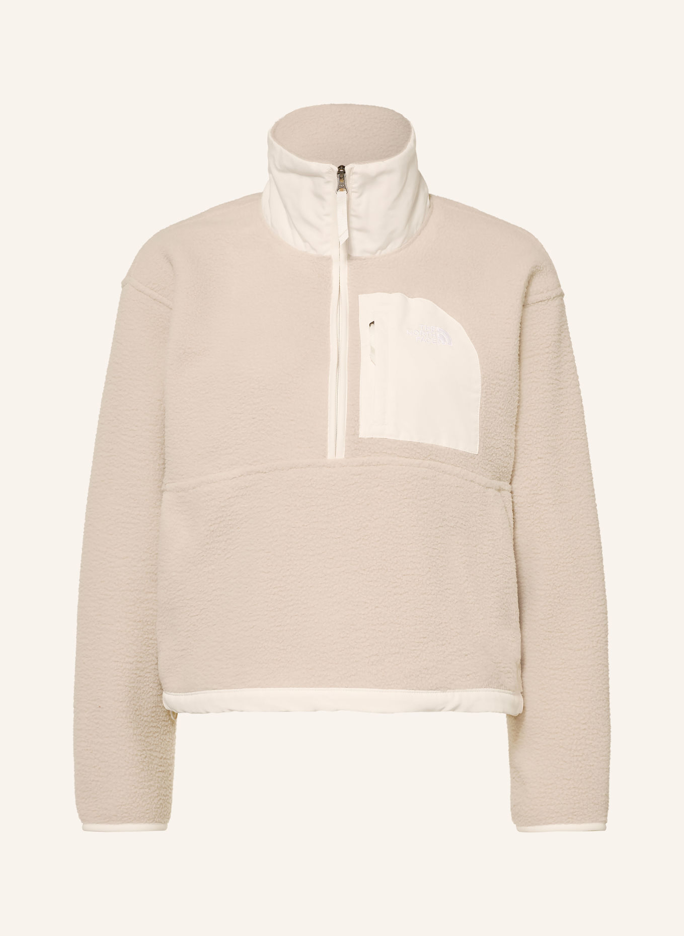 THE NORTH FACE YUMIORI Fleece Half-zip Sweater: BEIGE / CREAM