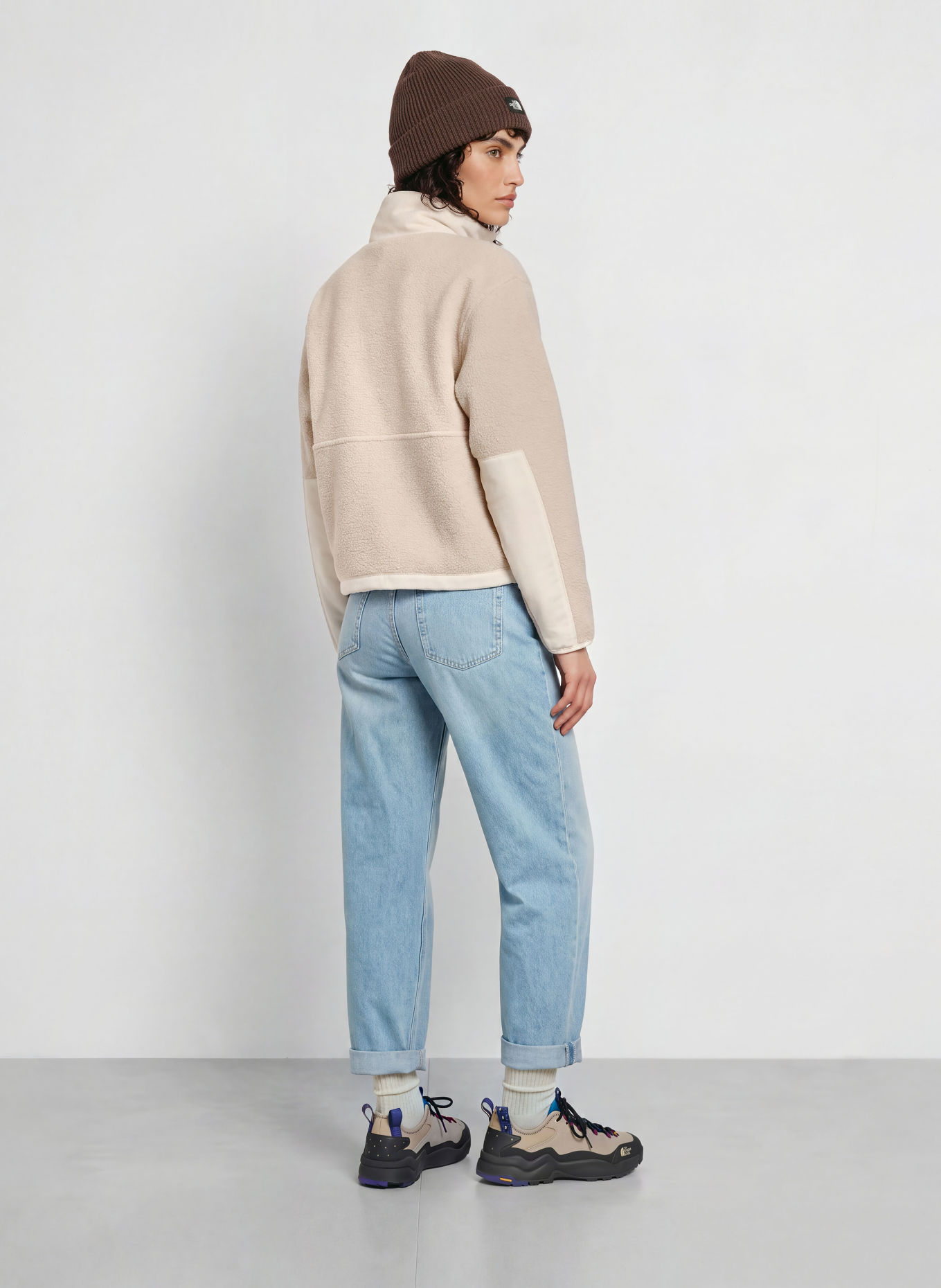 THE NORTH FACE YUMIORI Fleece Half-zip Sweater: BEIGE / CREAM