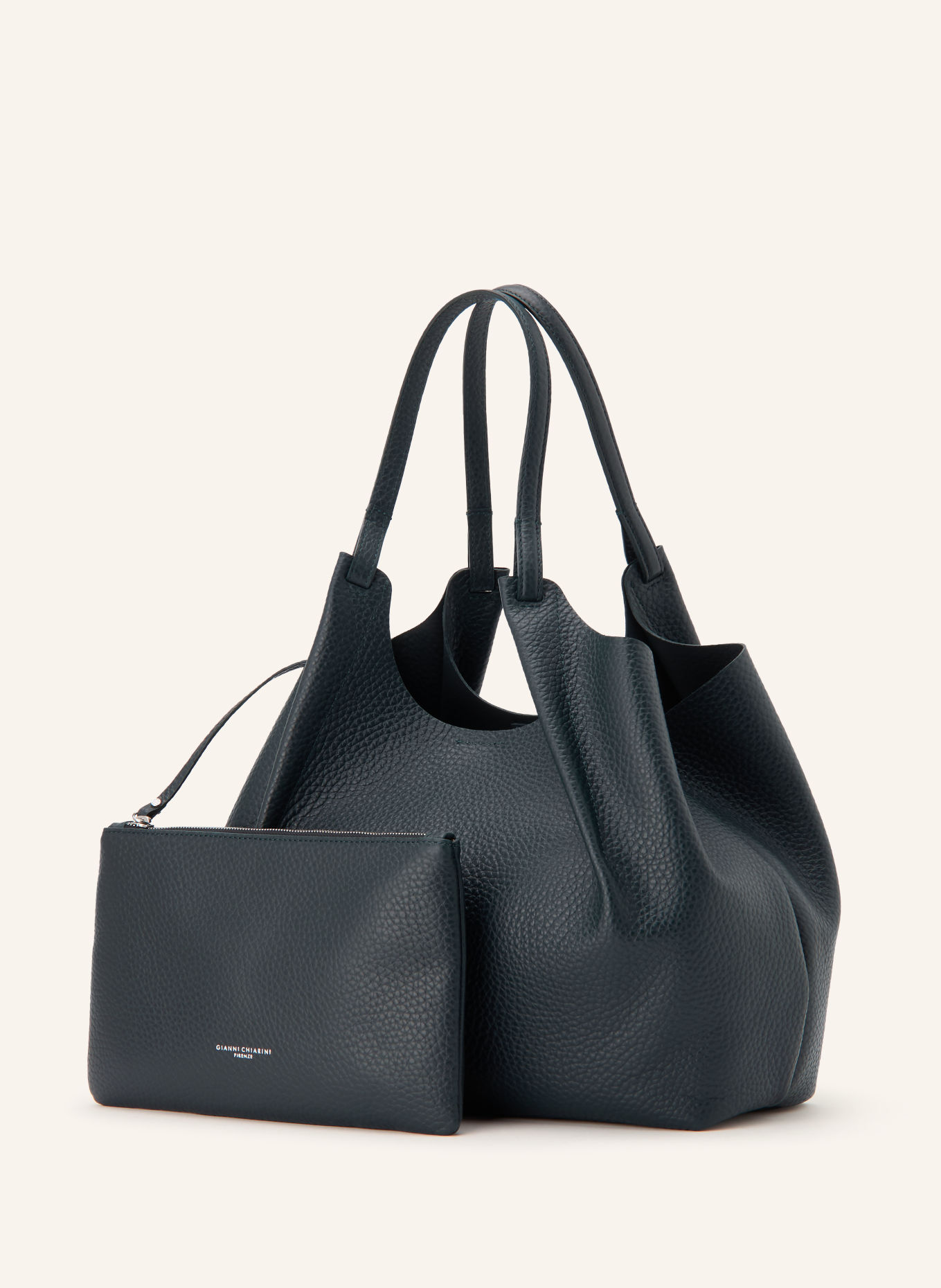 GIANNI CHIARINI Sac cabas DUA XL avec pochette: GROEN