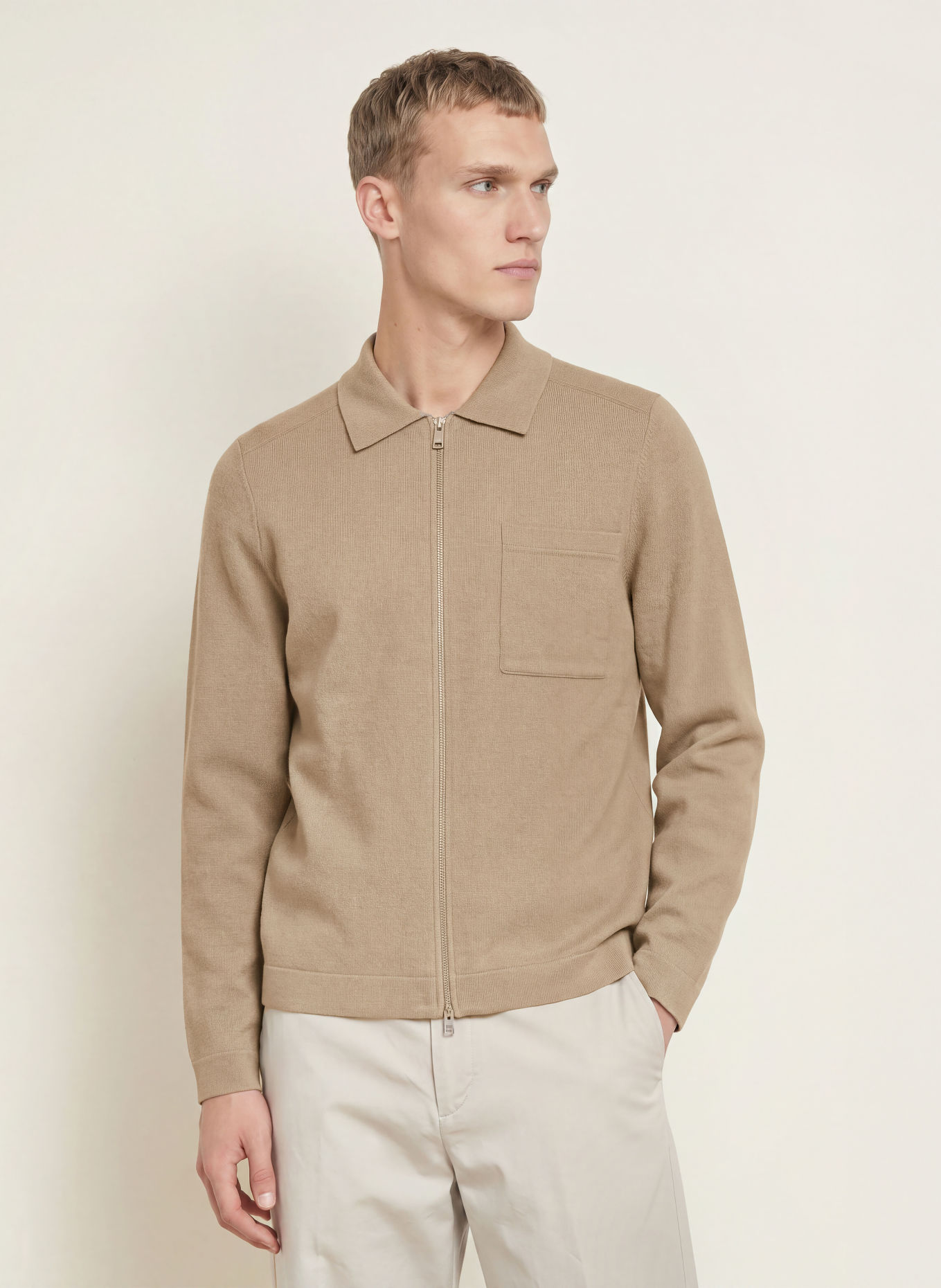 Marc O'Polo strikket jakke: BEIGE