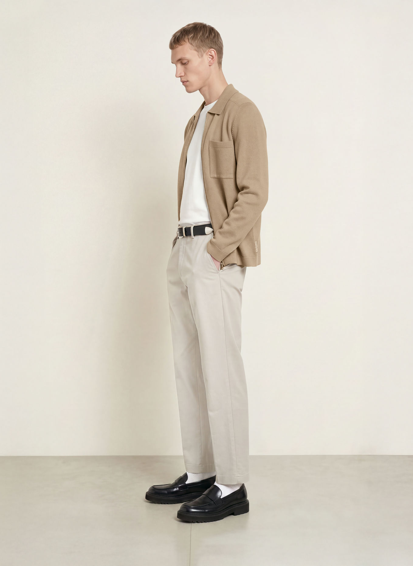 Marc O'Polo strikket jakke: BEIGE