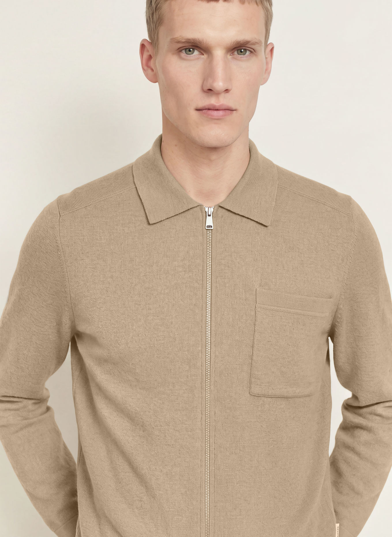 Marc O'Polo strikket jakke: BEIGE