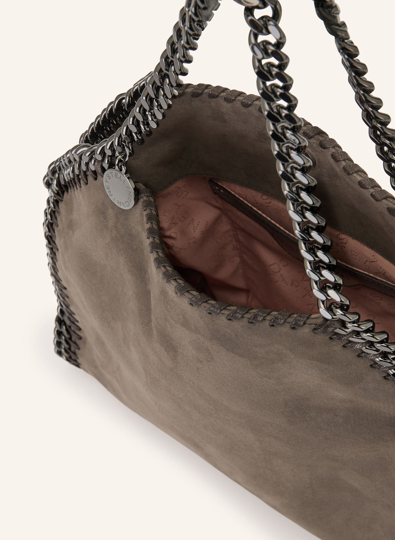 STELLA McCARTNEY FALABELLA MINI shoulder bag: TAUPE / BLACK