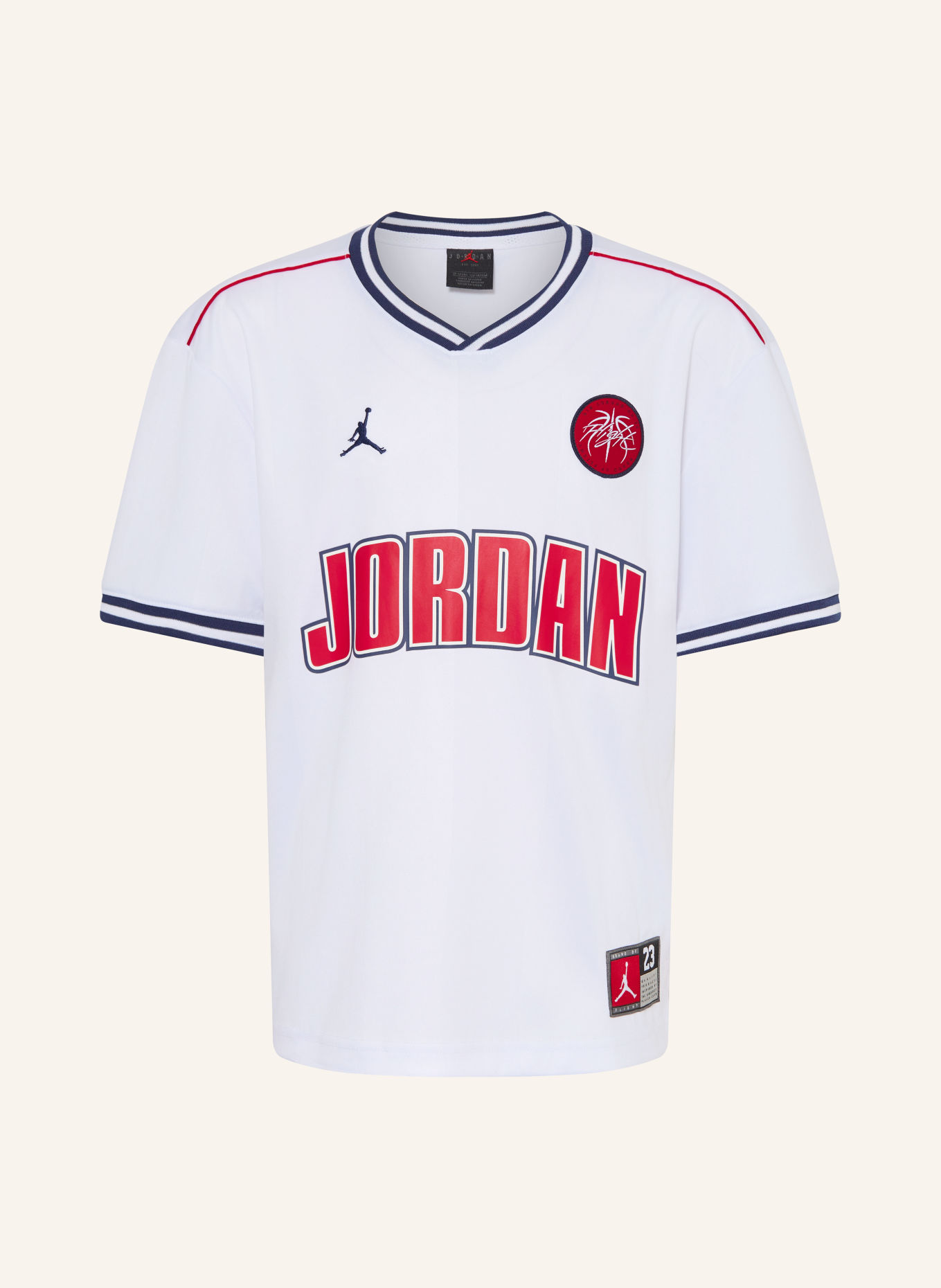 JORDAN Basketbalový dres JORDAN: BÍLÁ / ČERVENÁ / TMAVĚ MODRÁ