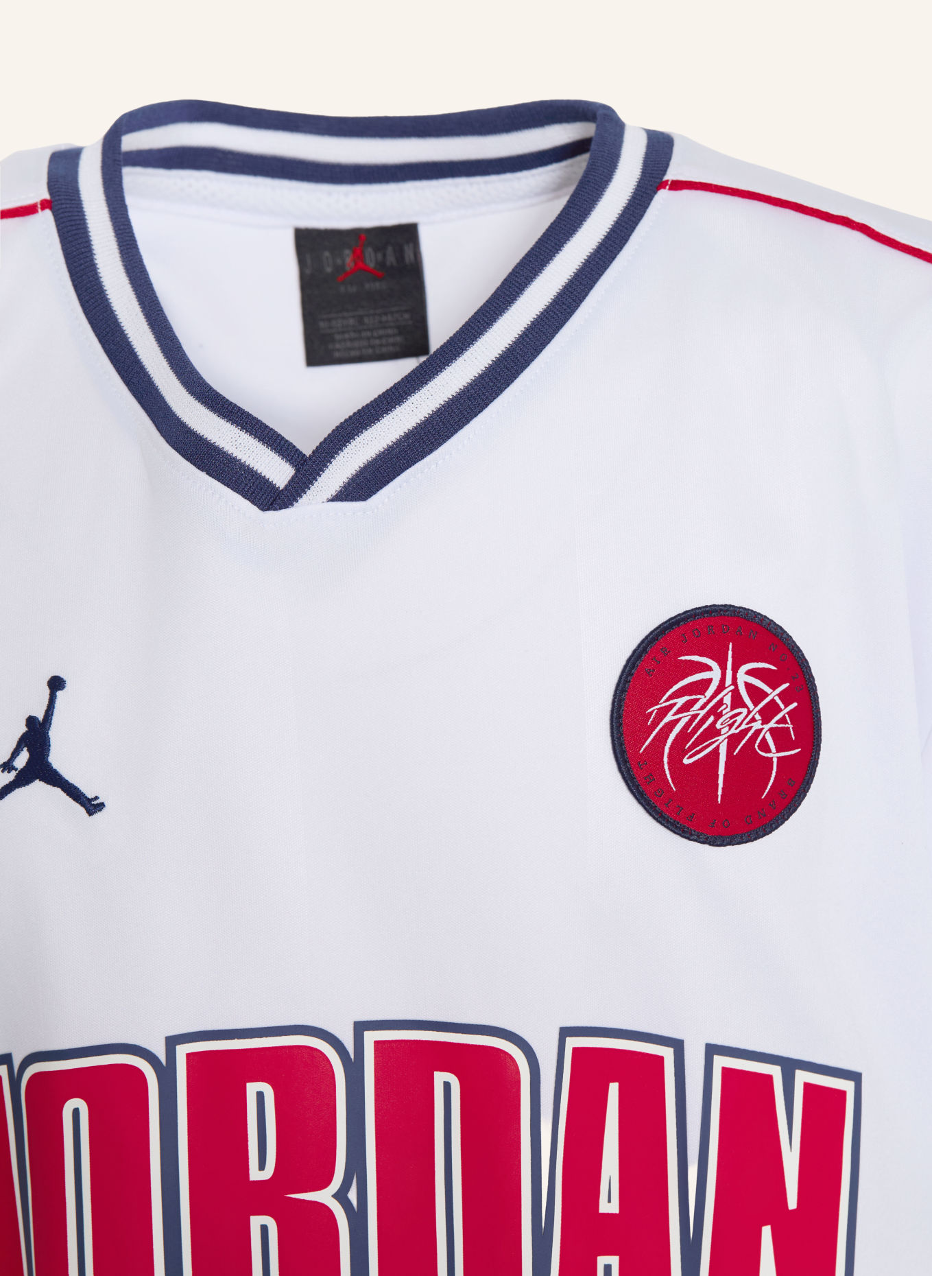 JORDAN Basketbalový dres JORDAN: BÍLÁ / ČERVENÁ / TMAVĚ MODRÁ