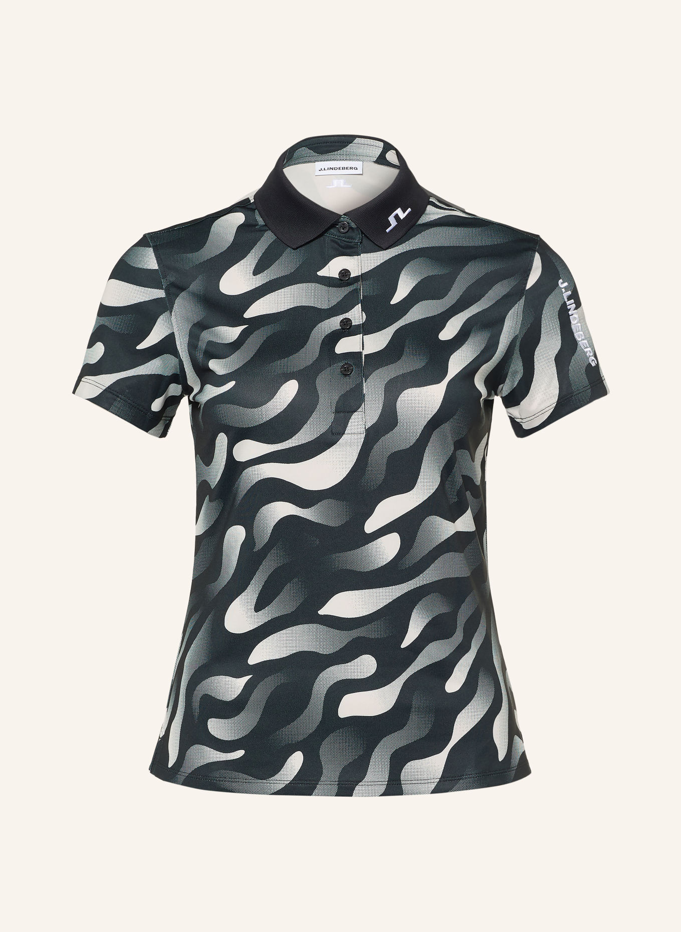 J.LINDEBERG Functional polo shirt: BLACK / GRAY / WHITE