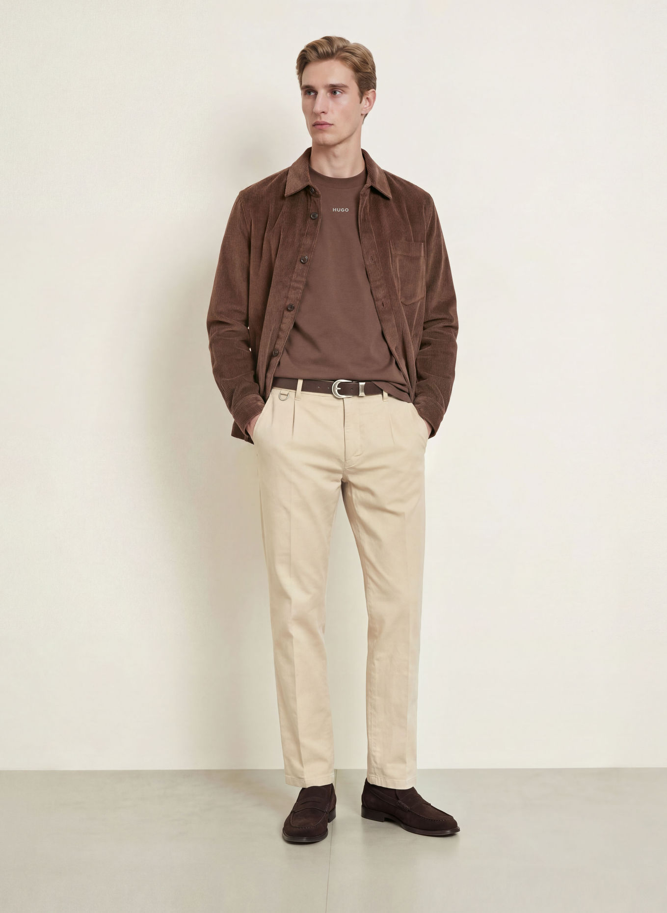 HUGO Cord-Overjacket ECORD: DUNKELBRAUN