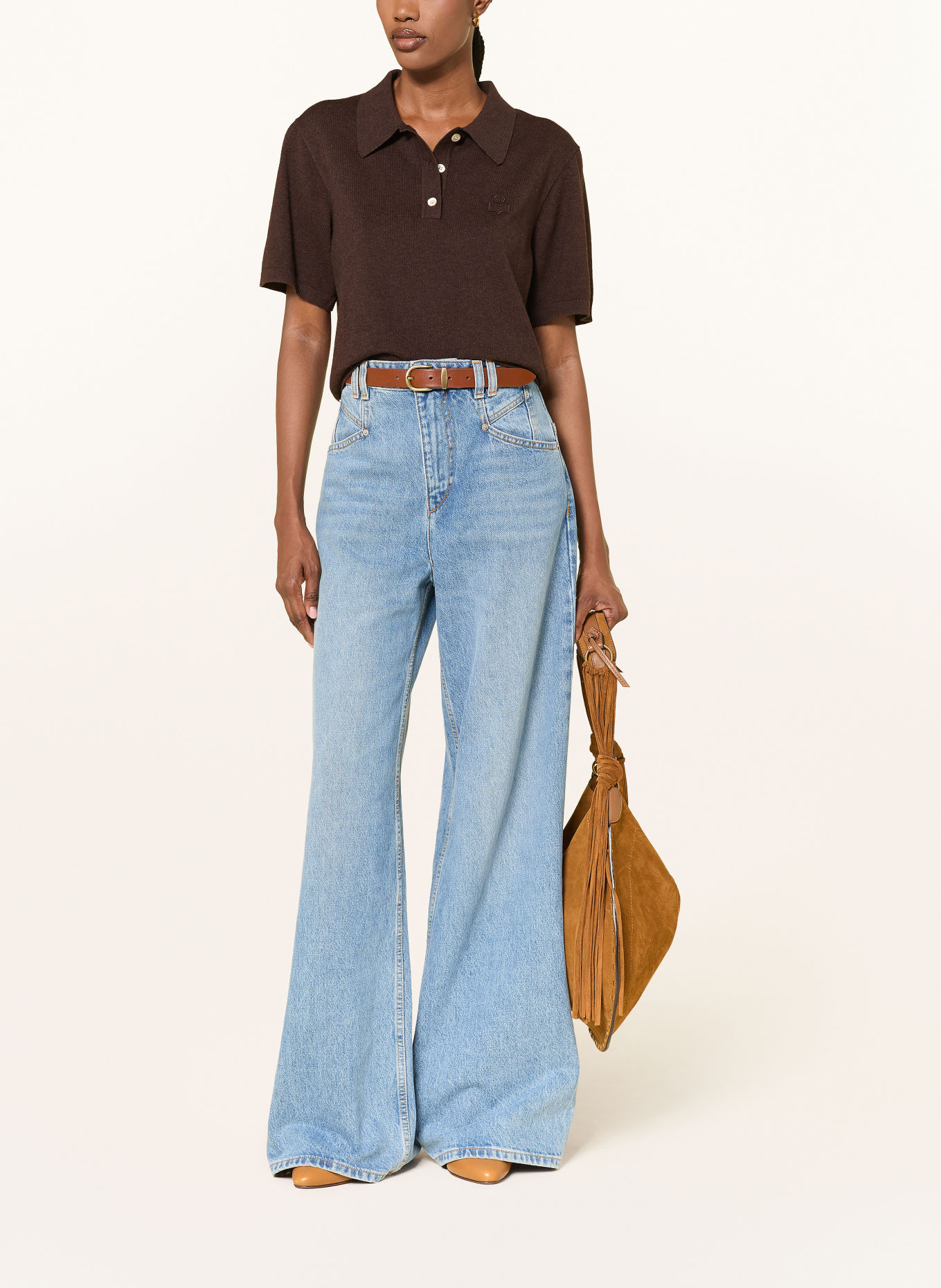 MARANT ÉTOILE Strick-Poloshirt ALTHEA: DUNKELBRAUN