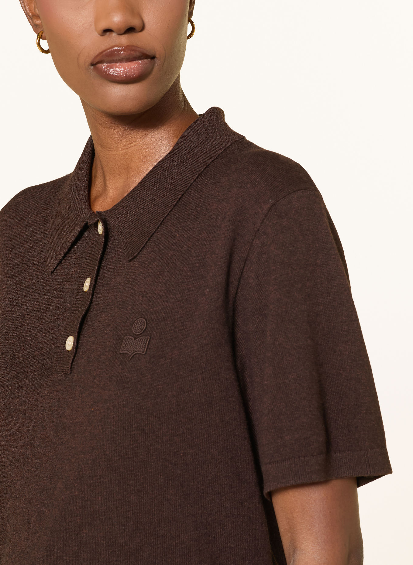 MARANT ÉTOILE Strick-Poloshirt ALTHEA: DUNKELBRAUN