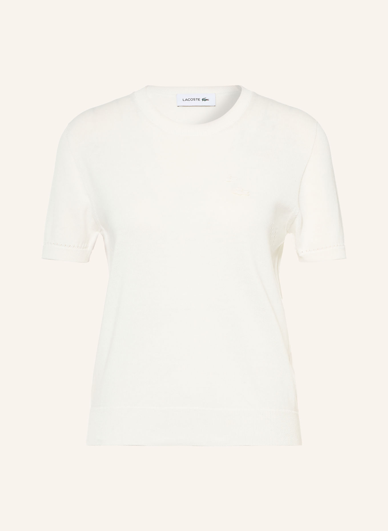 LACOSTE Strickshirt: WEISS