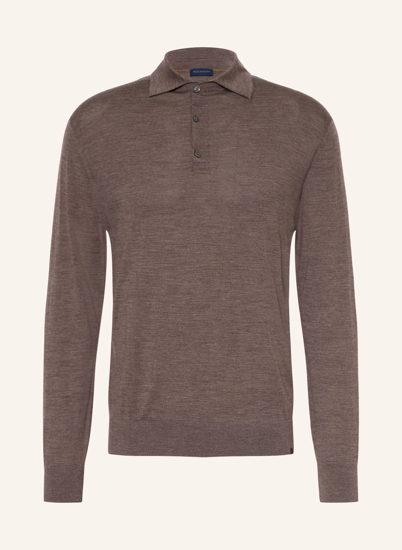 PAUL & SHARK Gebreid poloshirt Regular Fit van merinowol: BRUIN