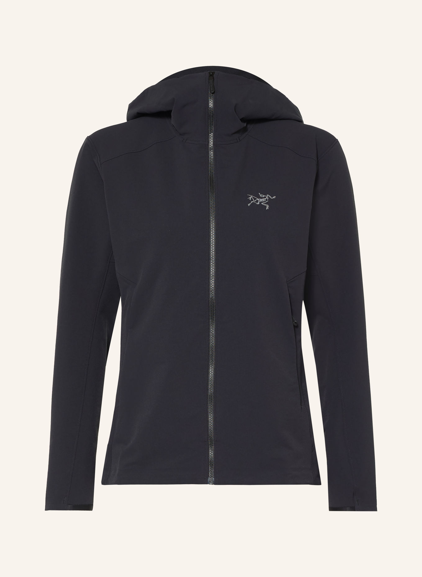 ARC'TERYX Softshell-Jacke GAMMA HOODY: SCHWARZ