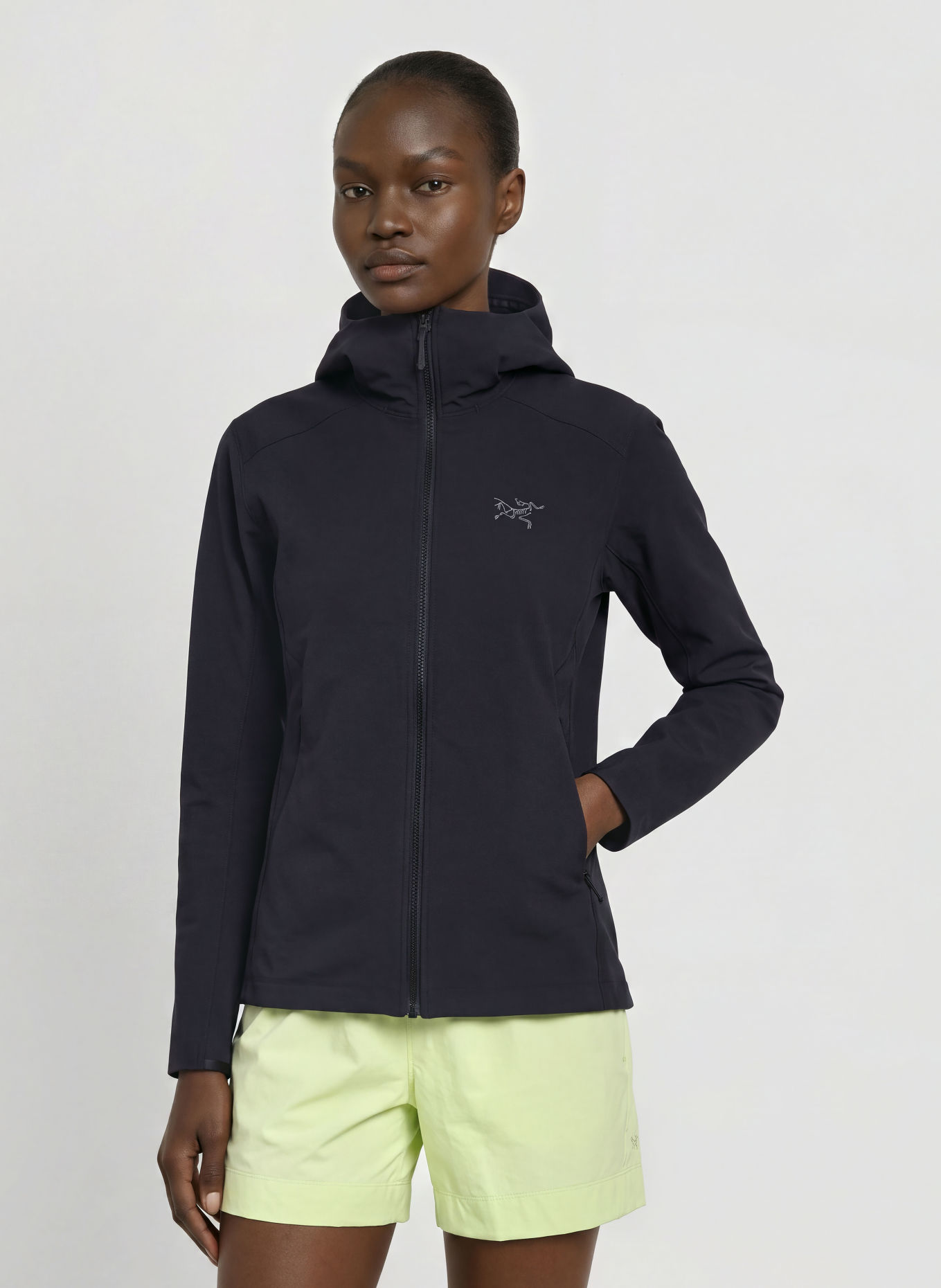 ARC'TERYX Softshell-Jacke GAMMA HOODY: SCHWARZ