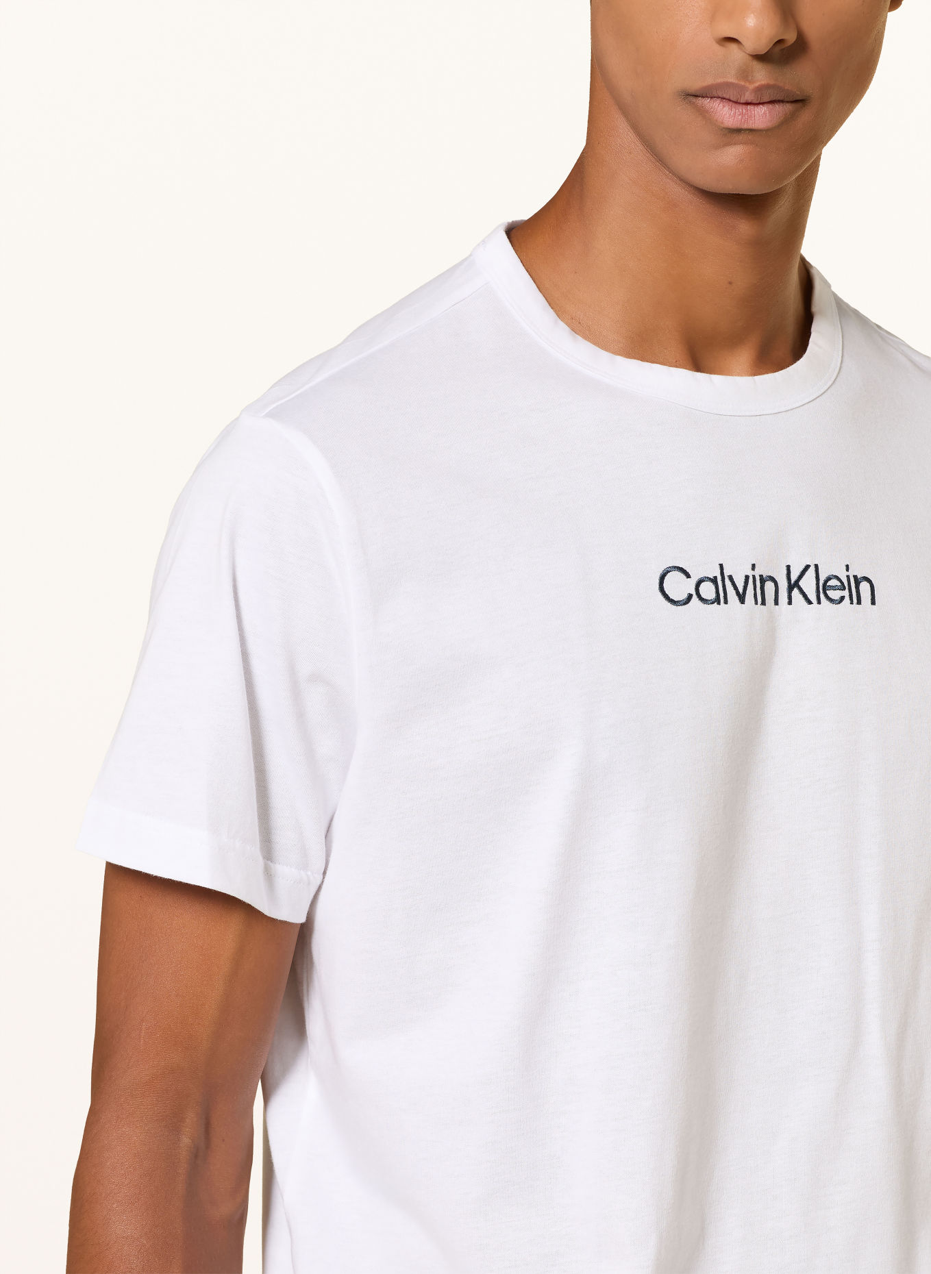 Calvin Klein Pijama scurtă: ALB / ALBASTRU ÎNCHIS