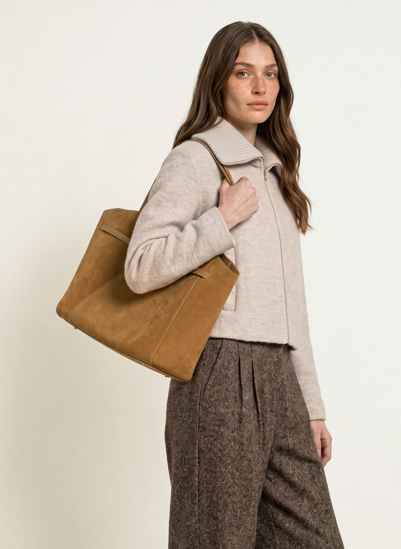 BOSS REVERS Tote Bag: BEIGE / GOLD