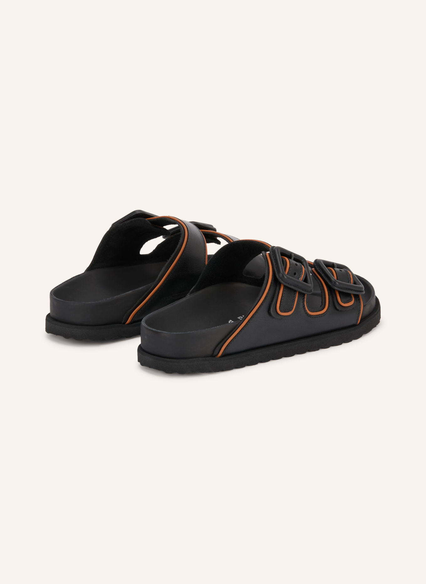 1774 BIRKENSTOCK Muiltjes ARIZONA LEATHER BUCKLE: ZWART / BRUIN