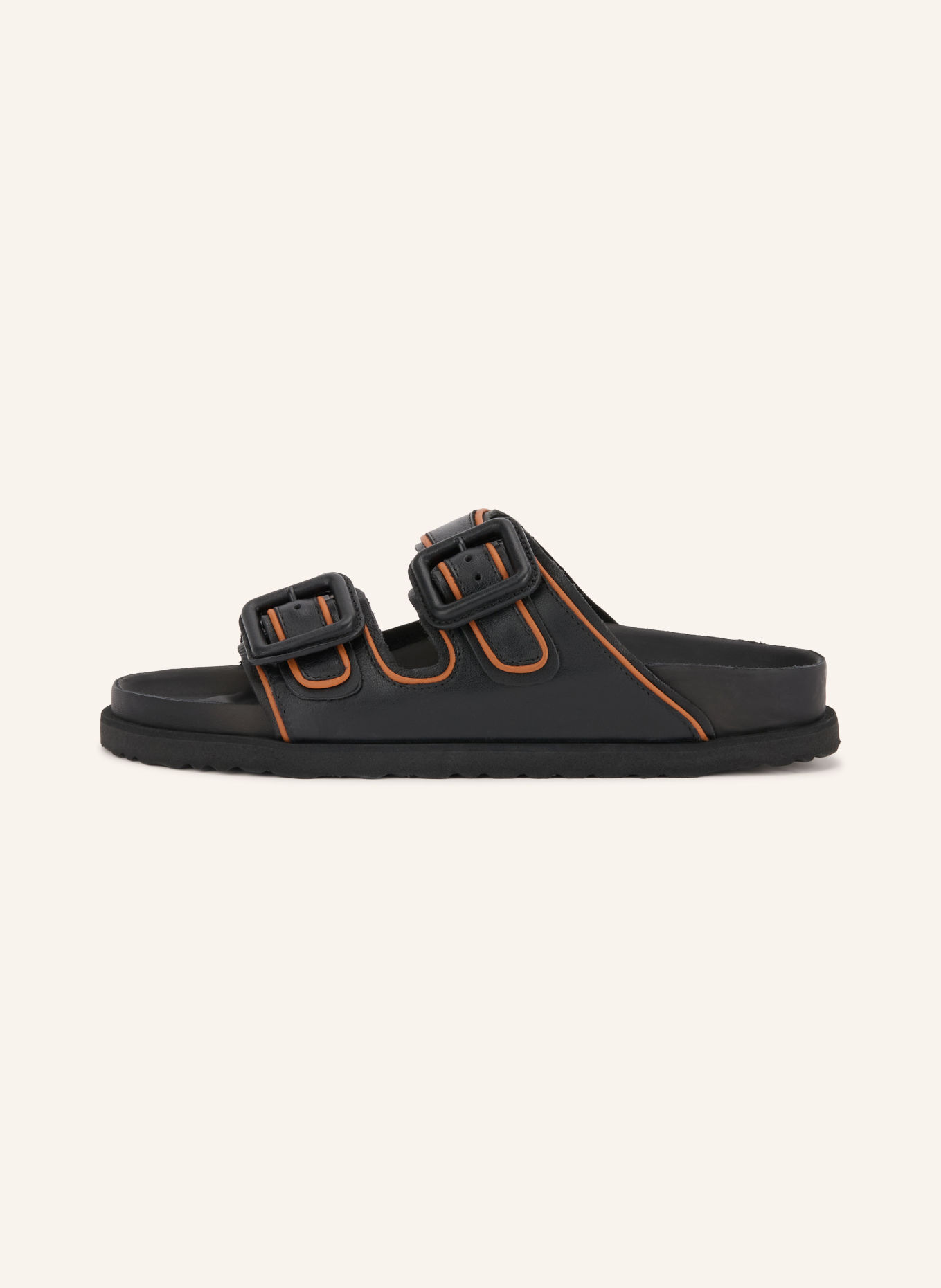 1774 BIRKENSTOCK Muiltjes ARIZONA LEATHER BUCKLE: ZWART / BRUIN