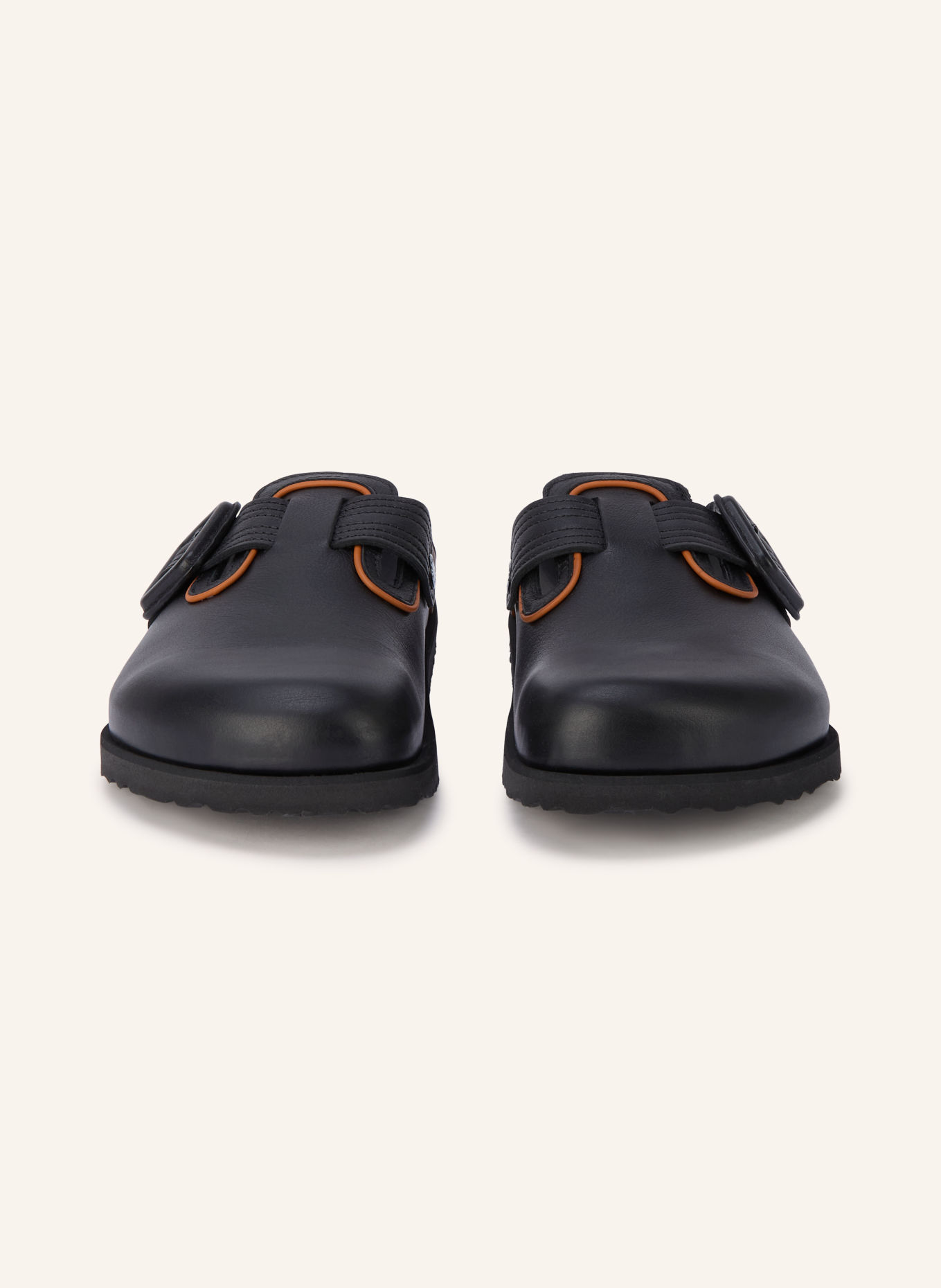 1774 BIRKENSTOCK Mules BOSTON LEATHER BUCKLE: ČERNÁ / KOŇAKOVÁ