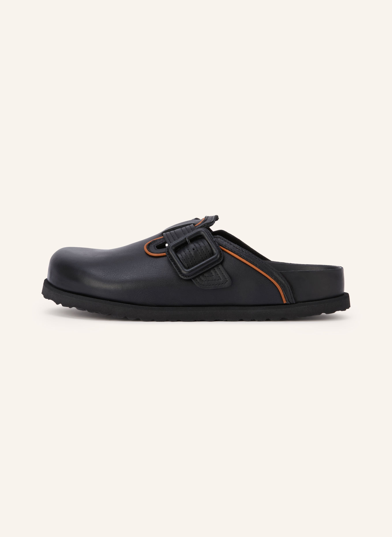 1774 BIRKENSTOCK Mules BOSTON LEATHER BUCKLE: ČERNÁ / KOŇAKOVÁ