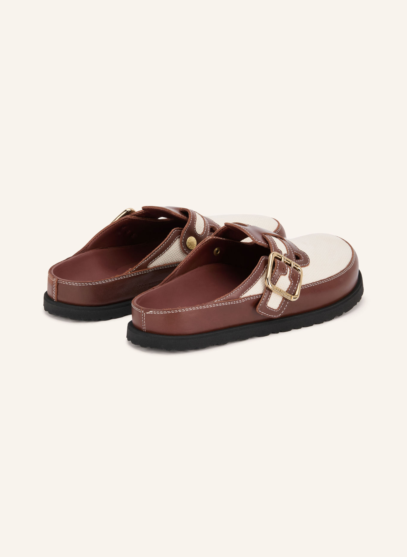 1774 BIRKENSTOCK Mules BOSTON BOLD CANVAS: HNĚDÁ / ZLATÁ / KRÉMOVÁ