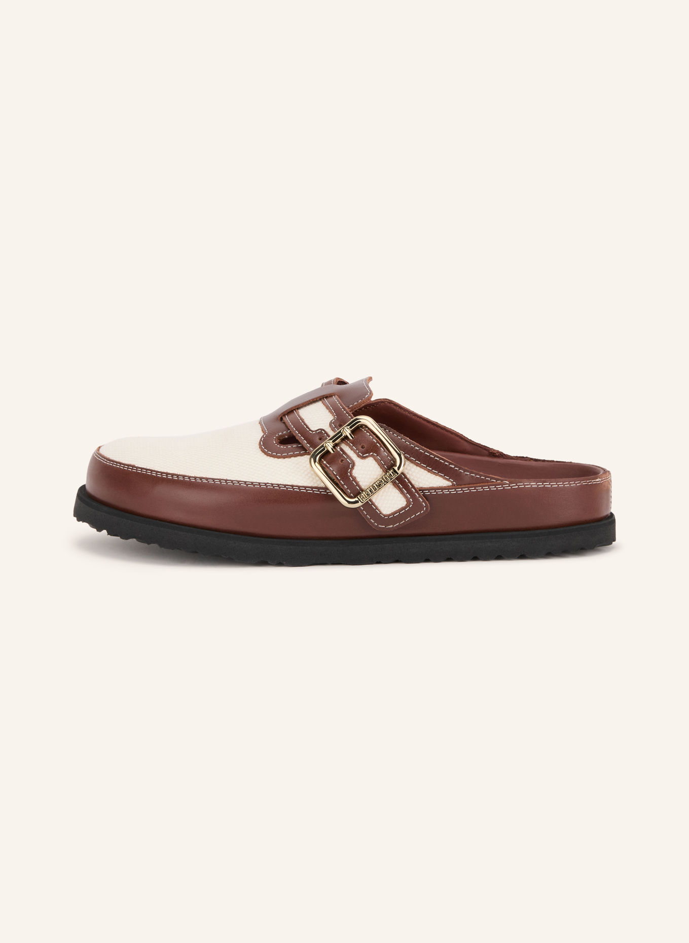 1774 BIRKENSTOCK Mules BOSTON BOLD CANVAS: HNĚDÁ / ZLATÁ / KRÉMOVÁ