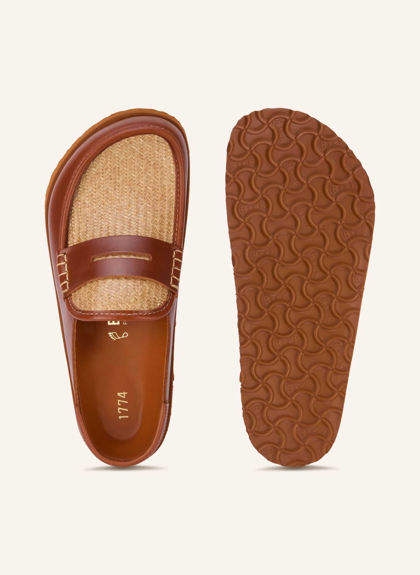 1774 BIRKENSTOCK Mule NAPLES WRAPPED RAFFIA: KONIAKOWY / ZŁOTY / BEŻOWY