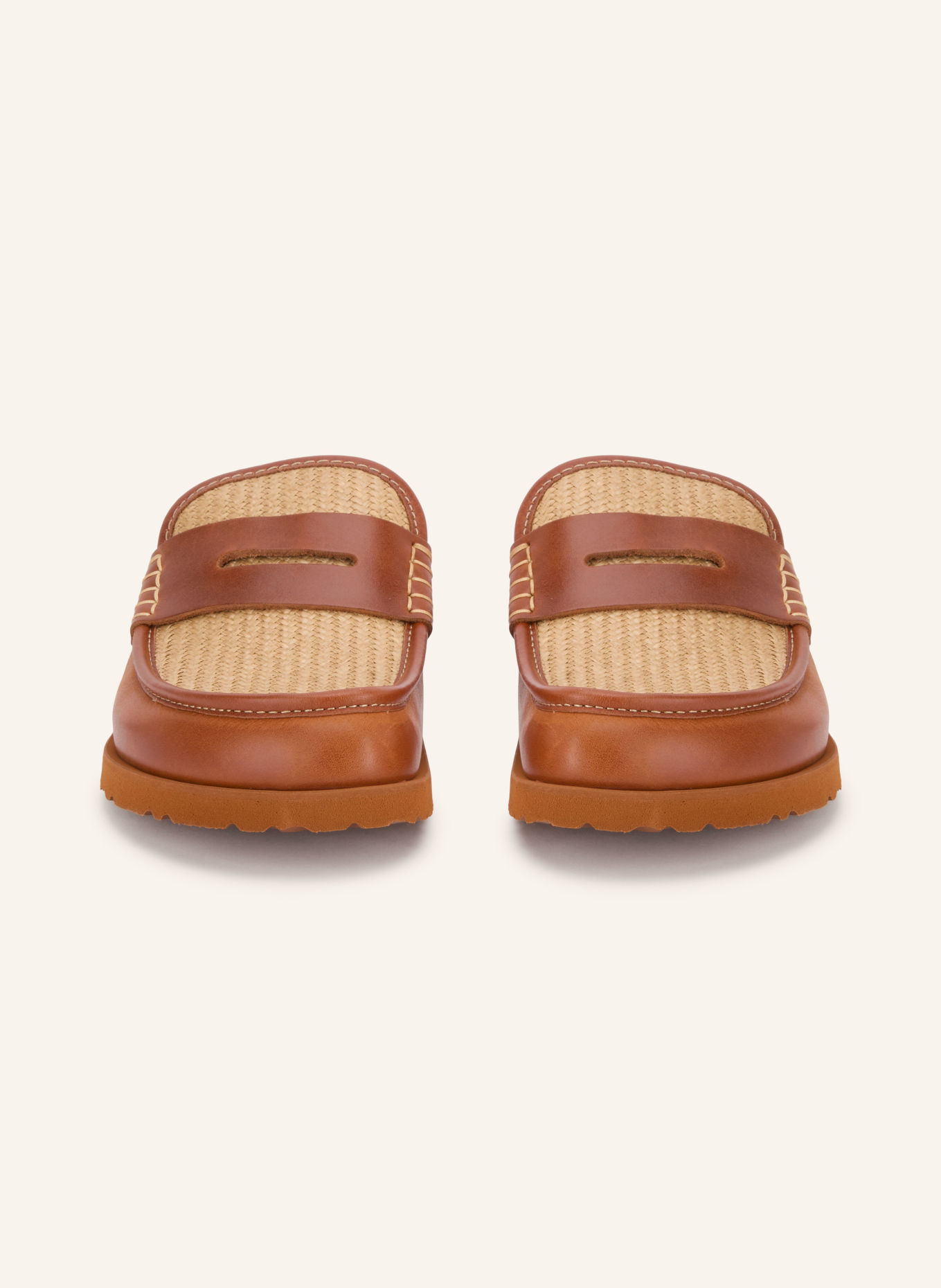 1774 BIRKENSTOCK Muiltjes NAPLES WRAPPED RAFFIA: BRUIN / LICHTBRUIN
