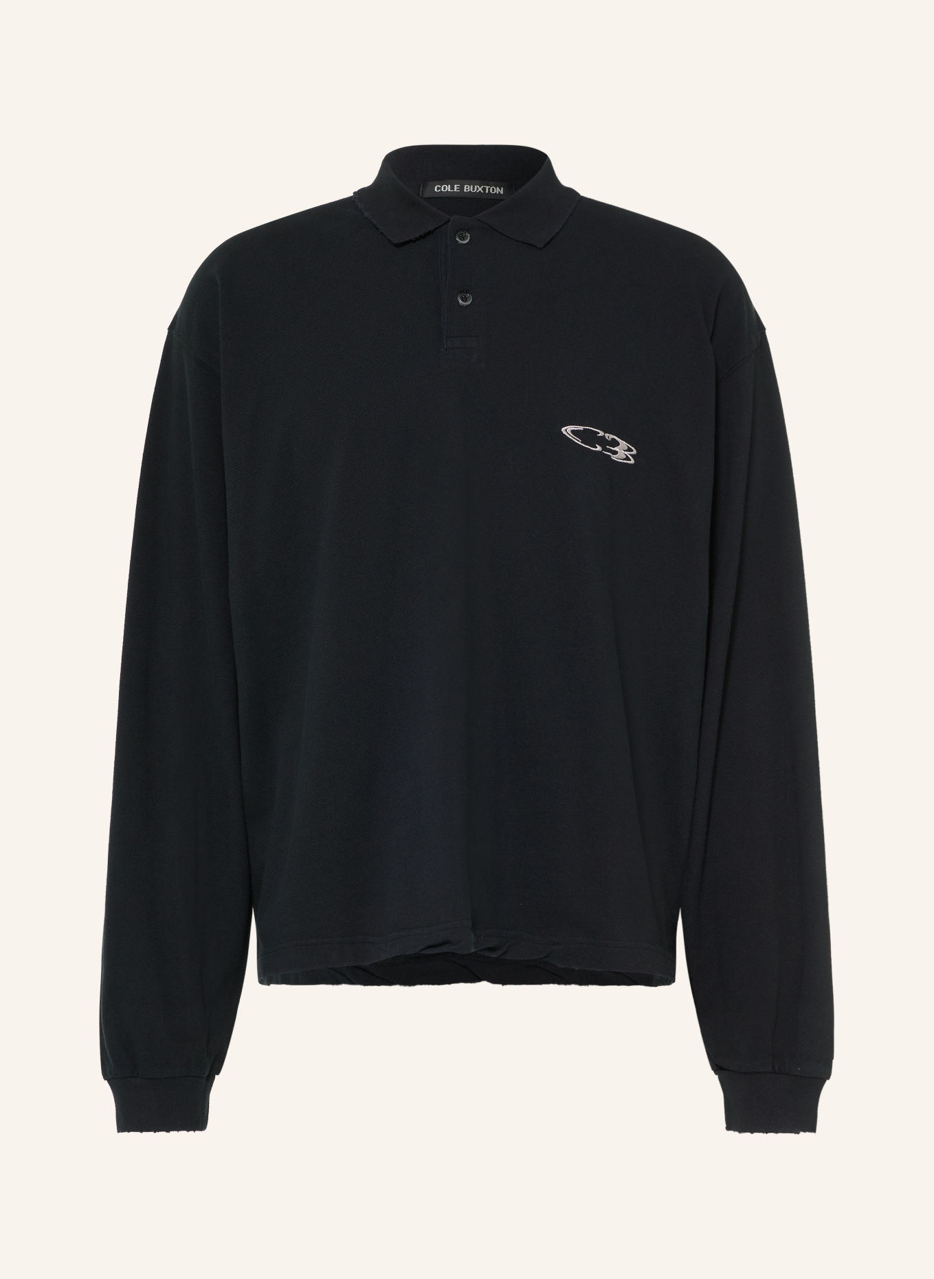 COLE BUXTON Piqué-poloshirt CB SURF: ZWART / WIT