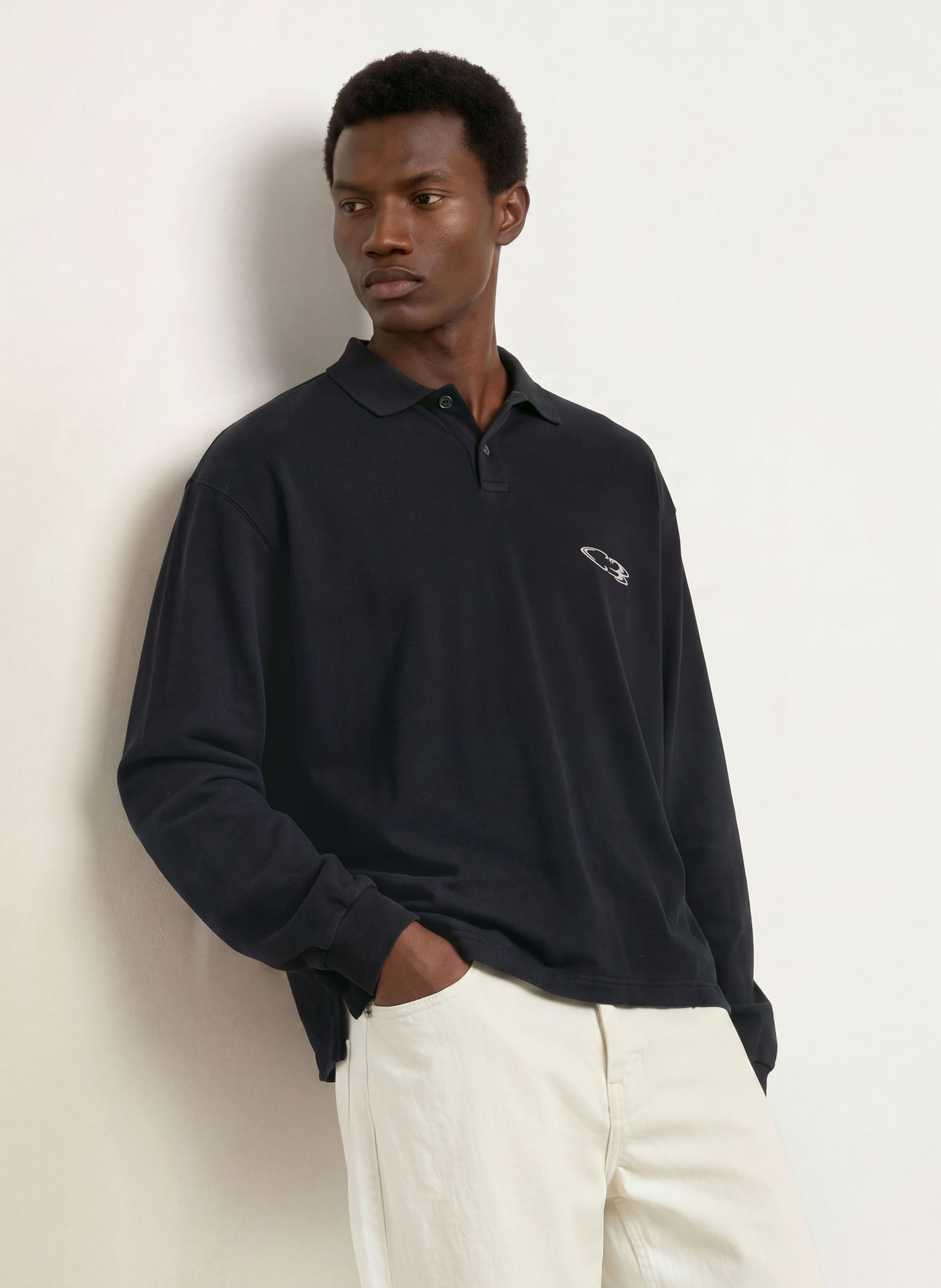 COLE BUXTON Piqué-poloshirt CB SURF: ZWART / WIT