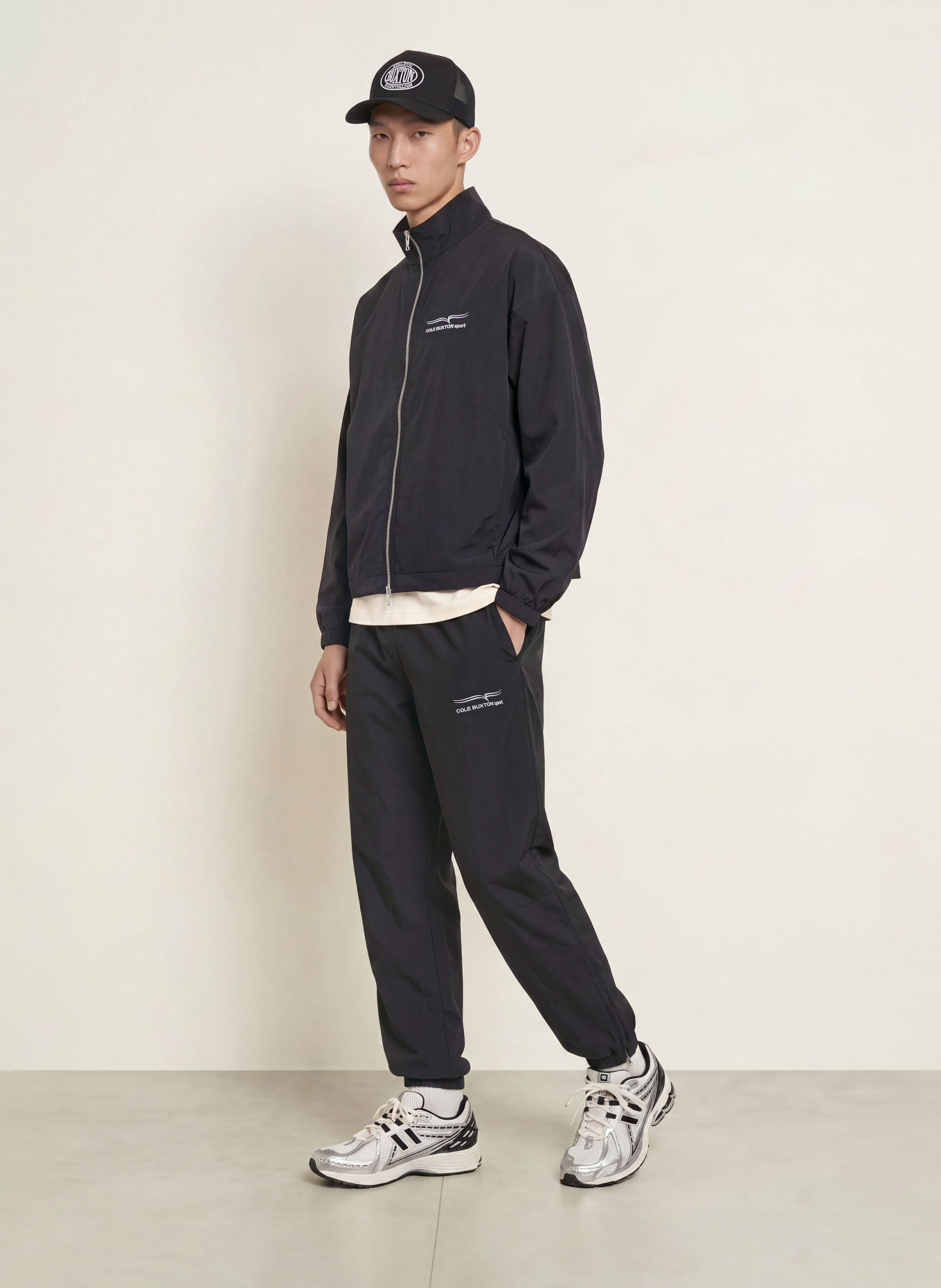 COLE BUXTON Overshirt: BLACK / WHITE