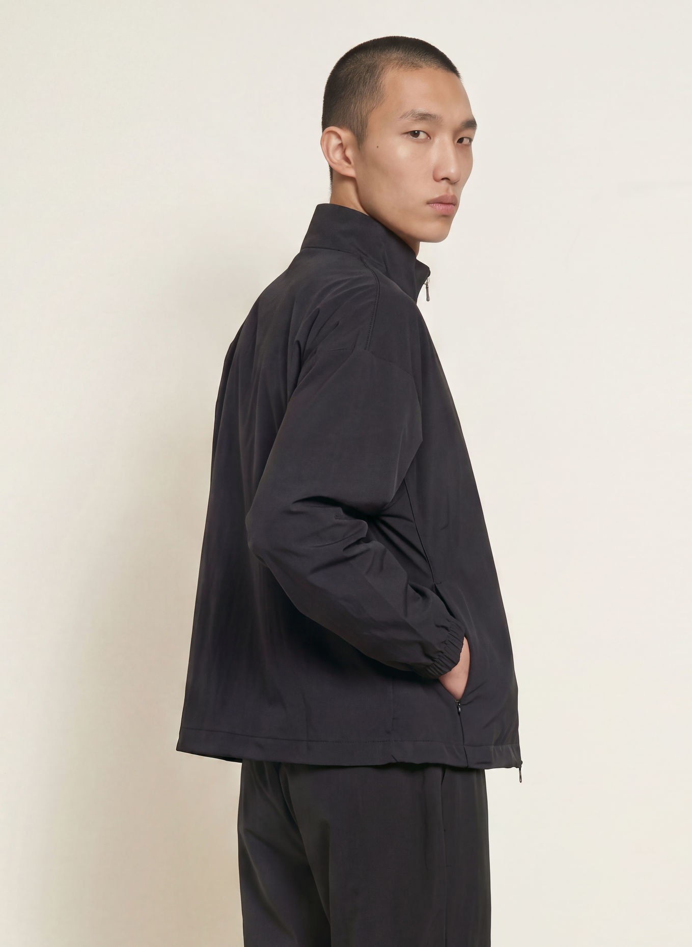 COLE BUXTON Overshirt: BLACK / WHITE