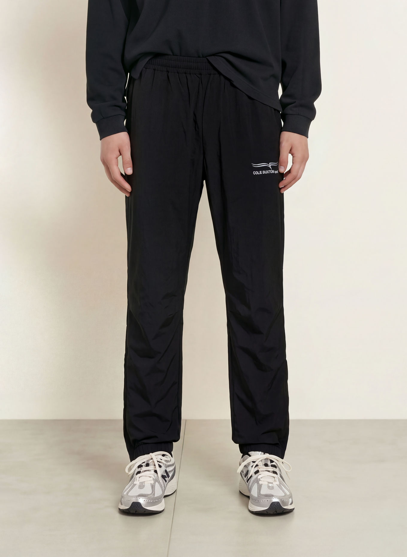 COLE BUXTON Broek in joggingstijl, extra slim fit: ZWART
