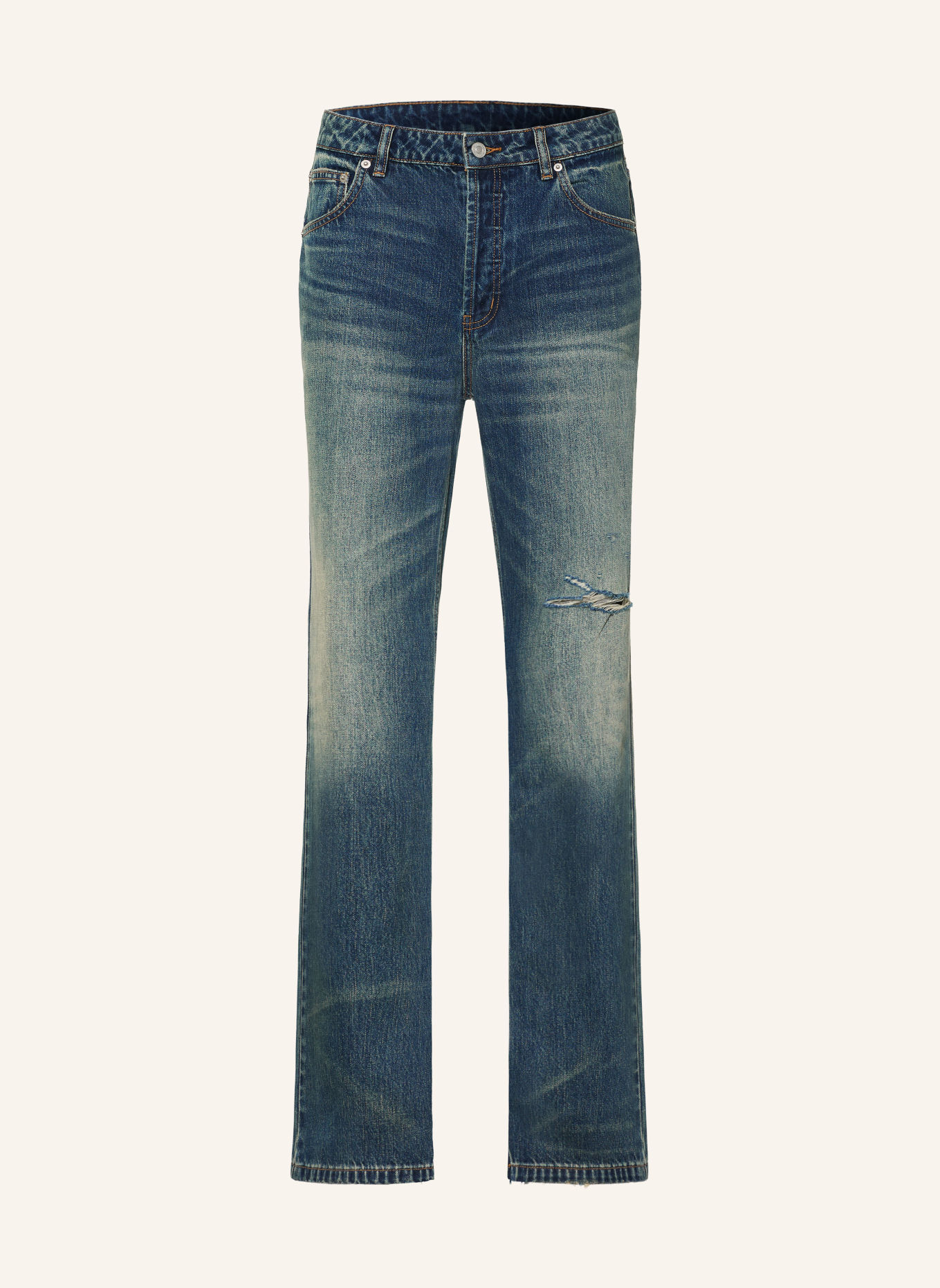 COLE BUXTON Destroyed jeans met rechte pasvorm: DARK BLUE