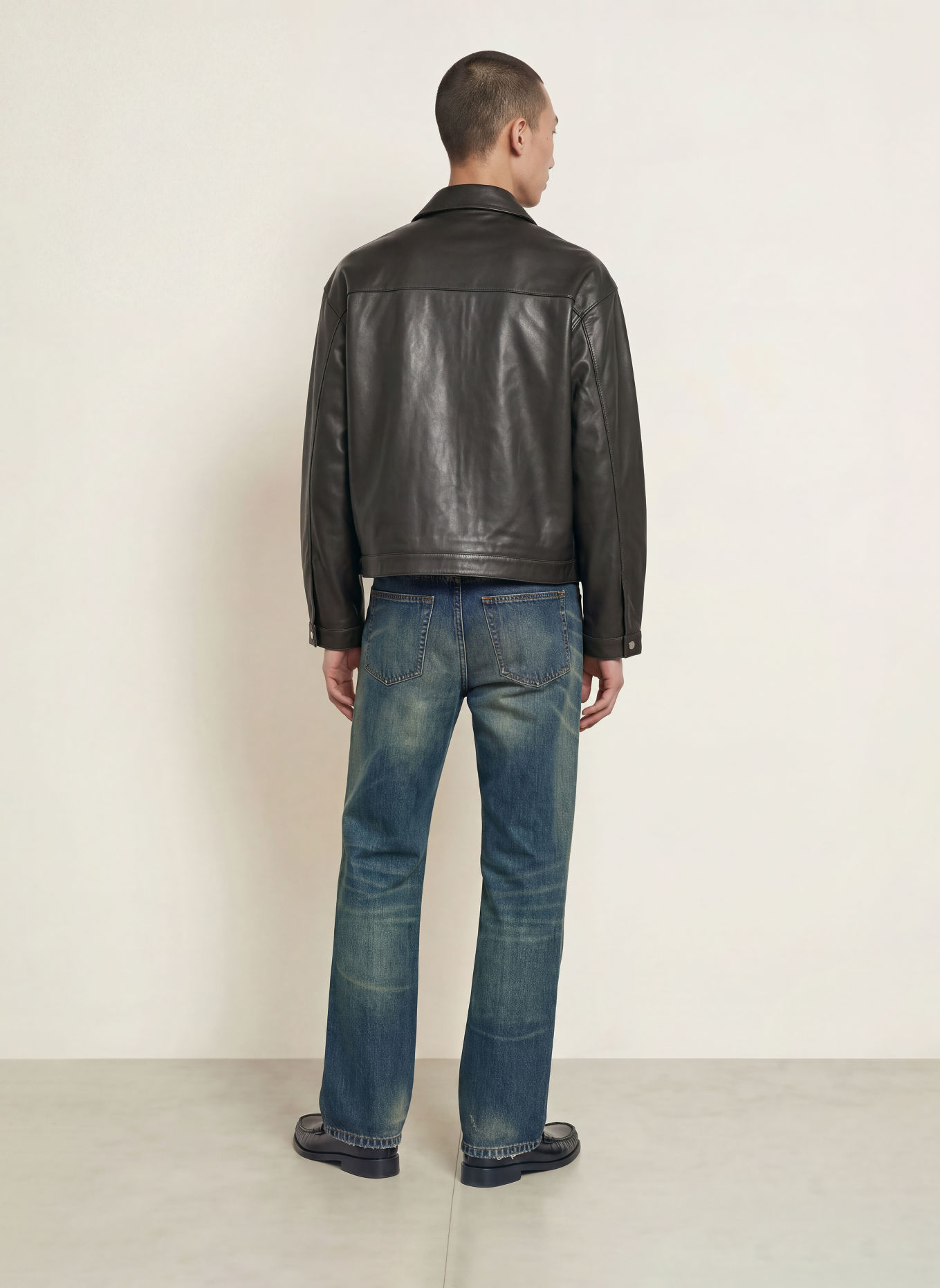 COLE BUXTON Destroyed jeans met rechte pasvorm: DARK BLUE