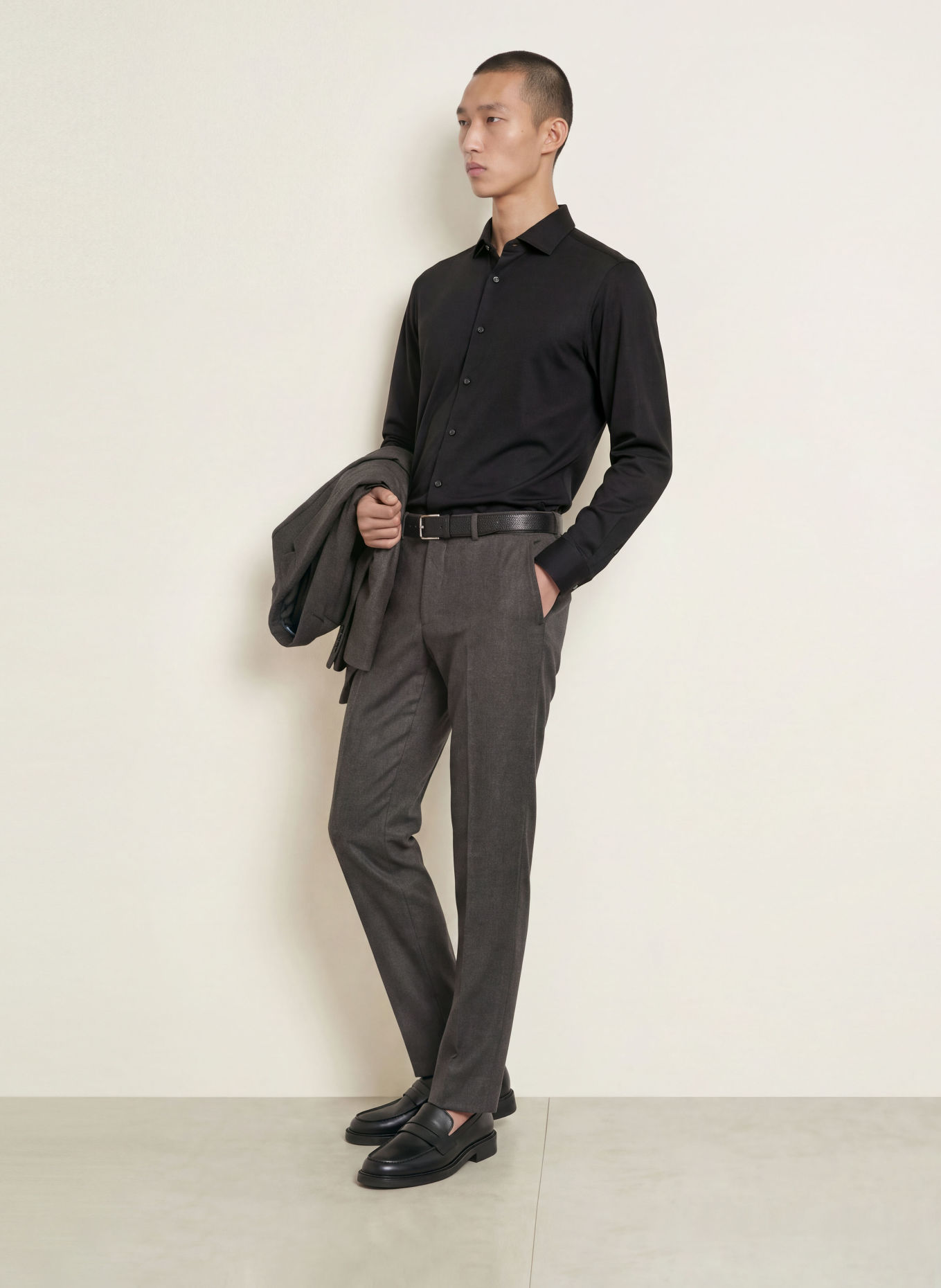 seidensticker Jersey shirt Shaped Fit: ZWART