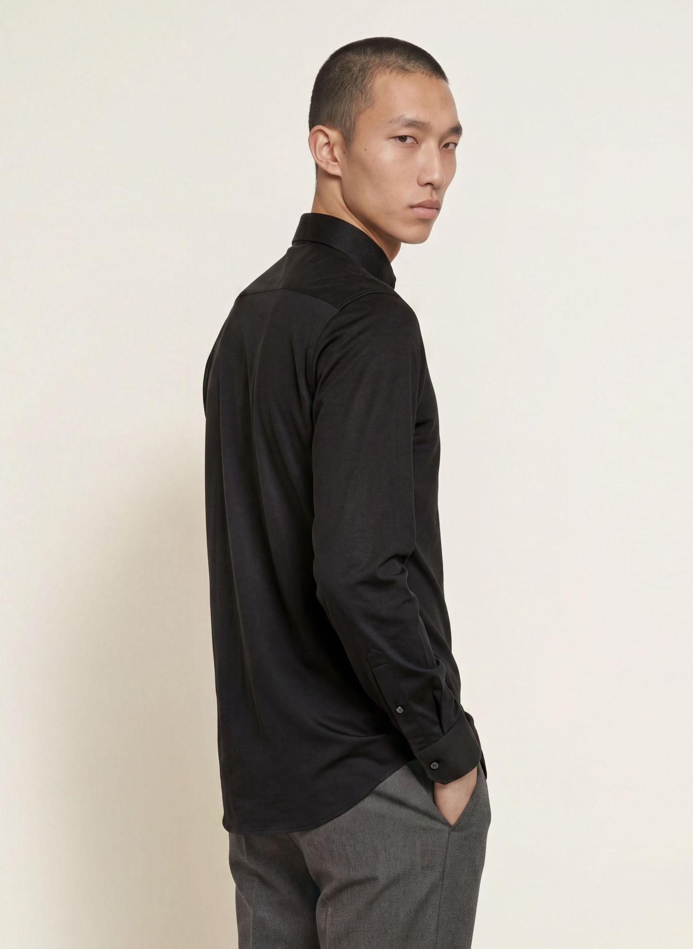 seidensticker Jersey shirt Shaped Fit: ZWART