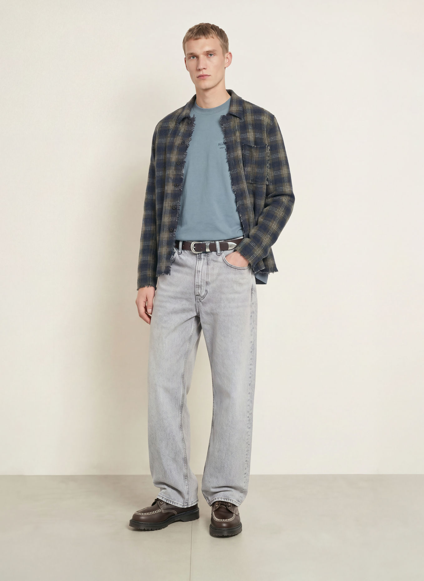 ALLSAINTS T-shirt XANDER: BLAUWGRIJS