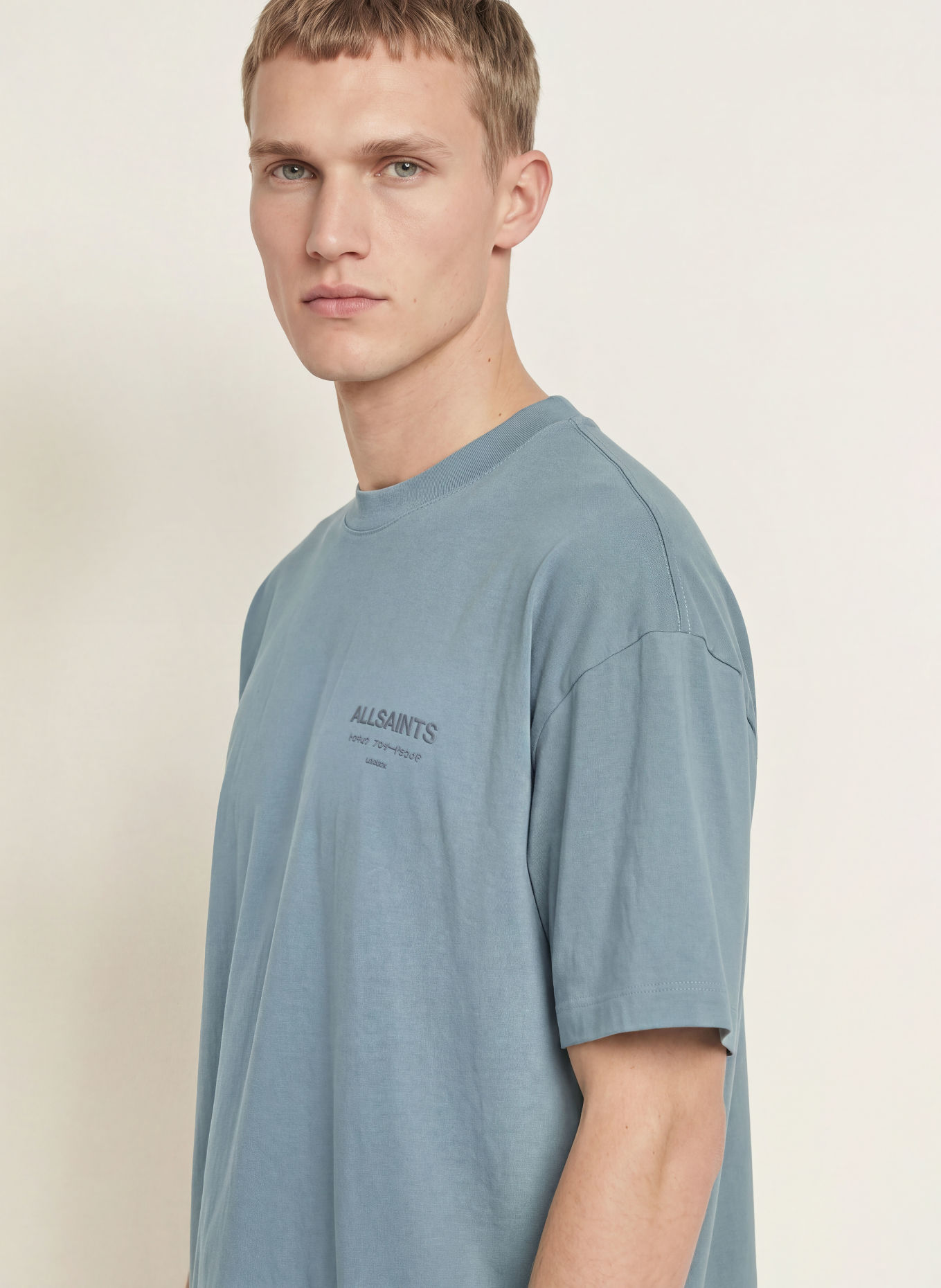 ALLSAINTS T-shirt XANDER: BLAUWGRIJS