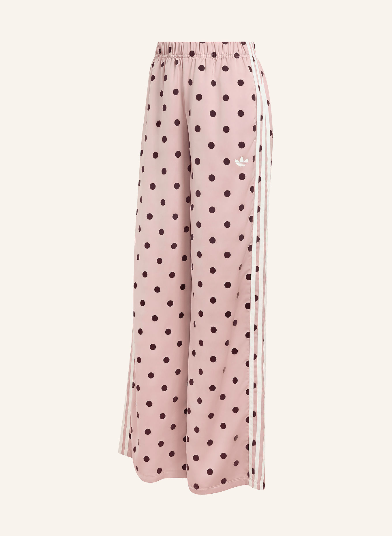 adidas Originals Satin Polka Dot Wide-Leg Pants: ROSE / DARK RED