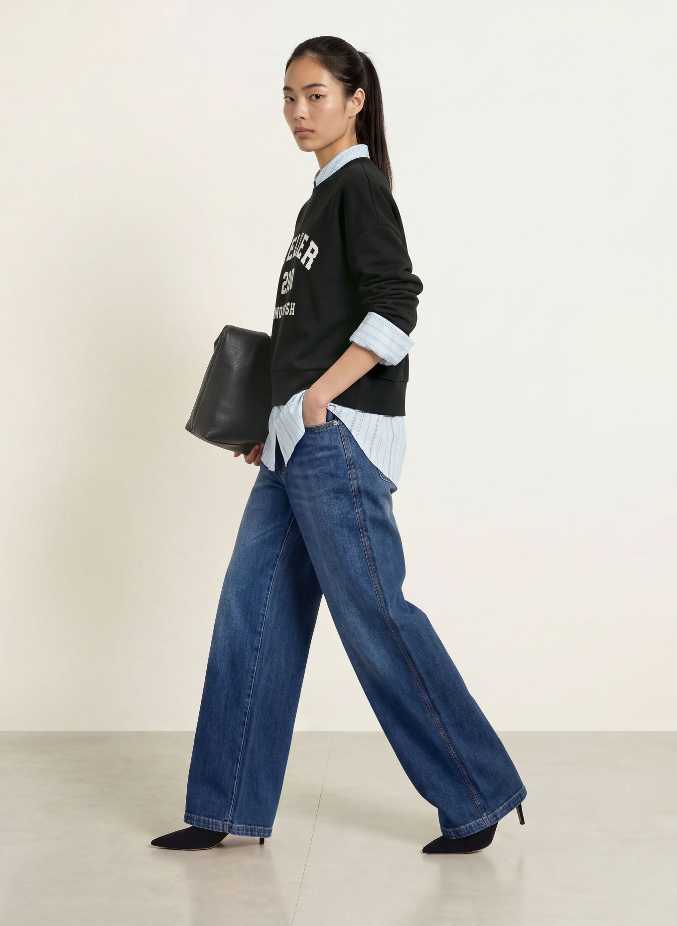 MOS MOSH Oversized sweatshirt MMNIMA: ZWART