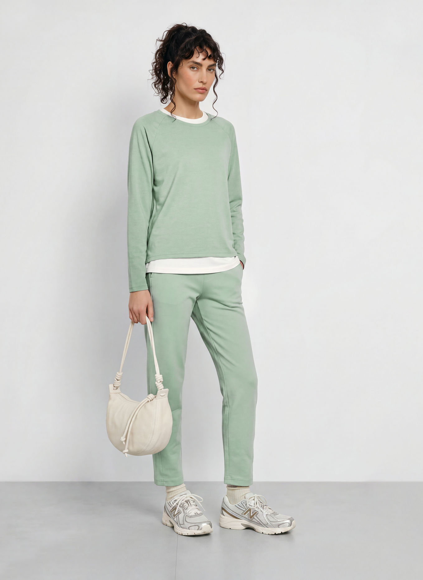 ELBSAND Long-sleeved TIRA: LIGHT GREEN