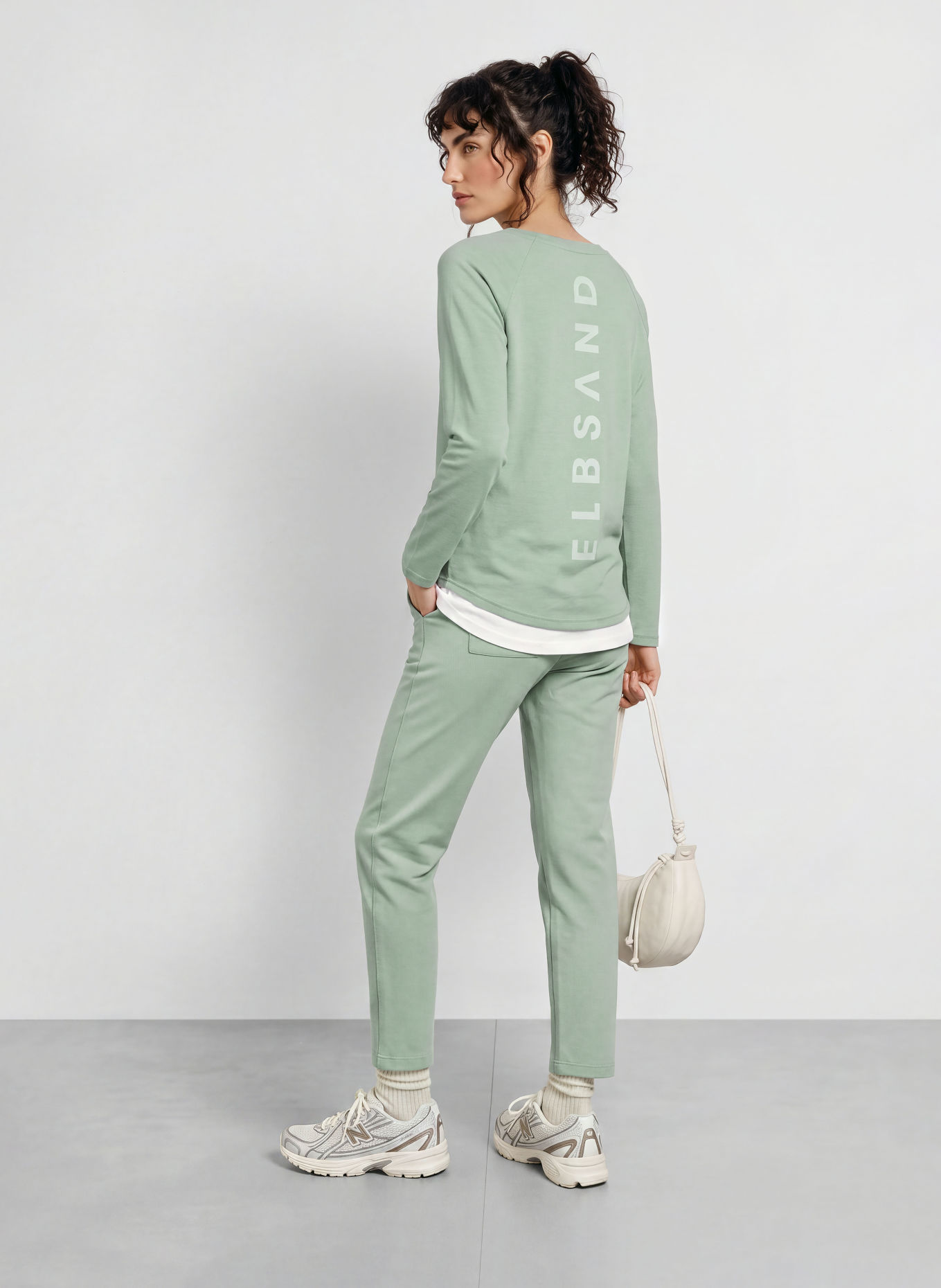 ELBSAND Long-sleeved TIRA: LIGHT GREEN