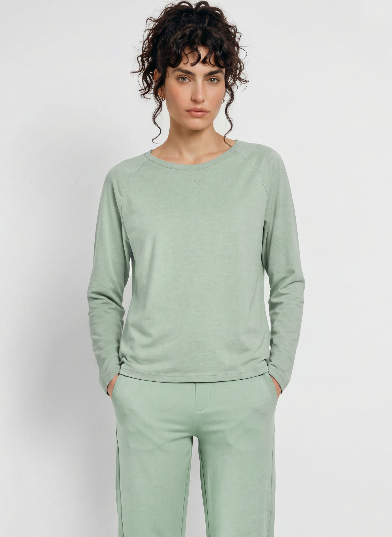 ELBSAND Long-sleeved TIRA: LIGHT GREEN