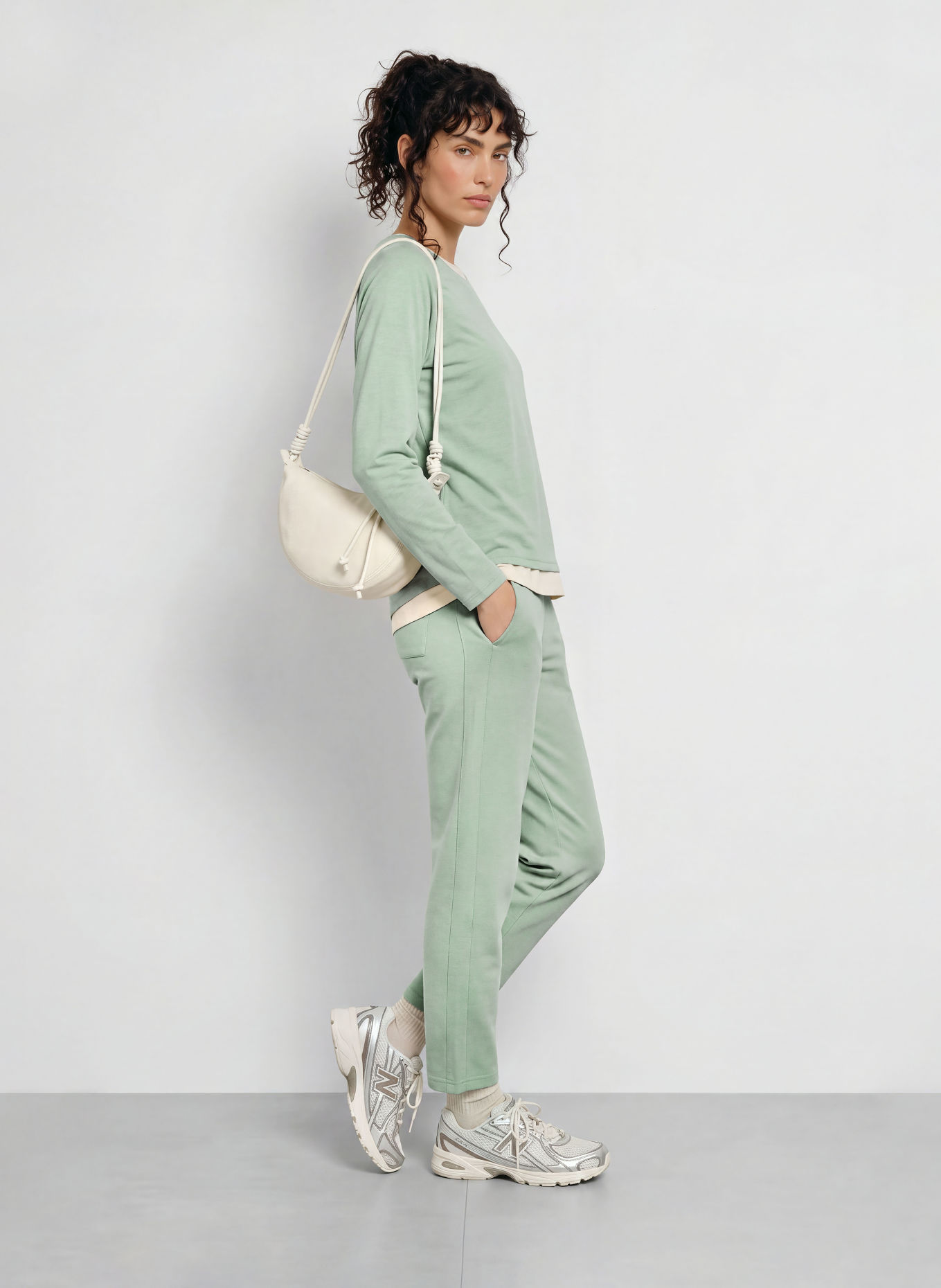 ELBSAND Long-sleeved TIRA: LIGHT GREEN