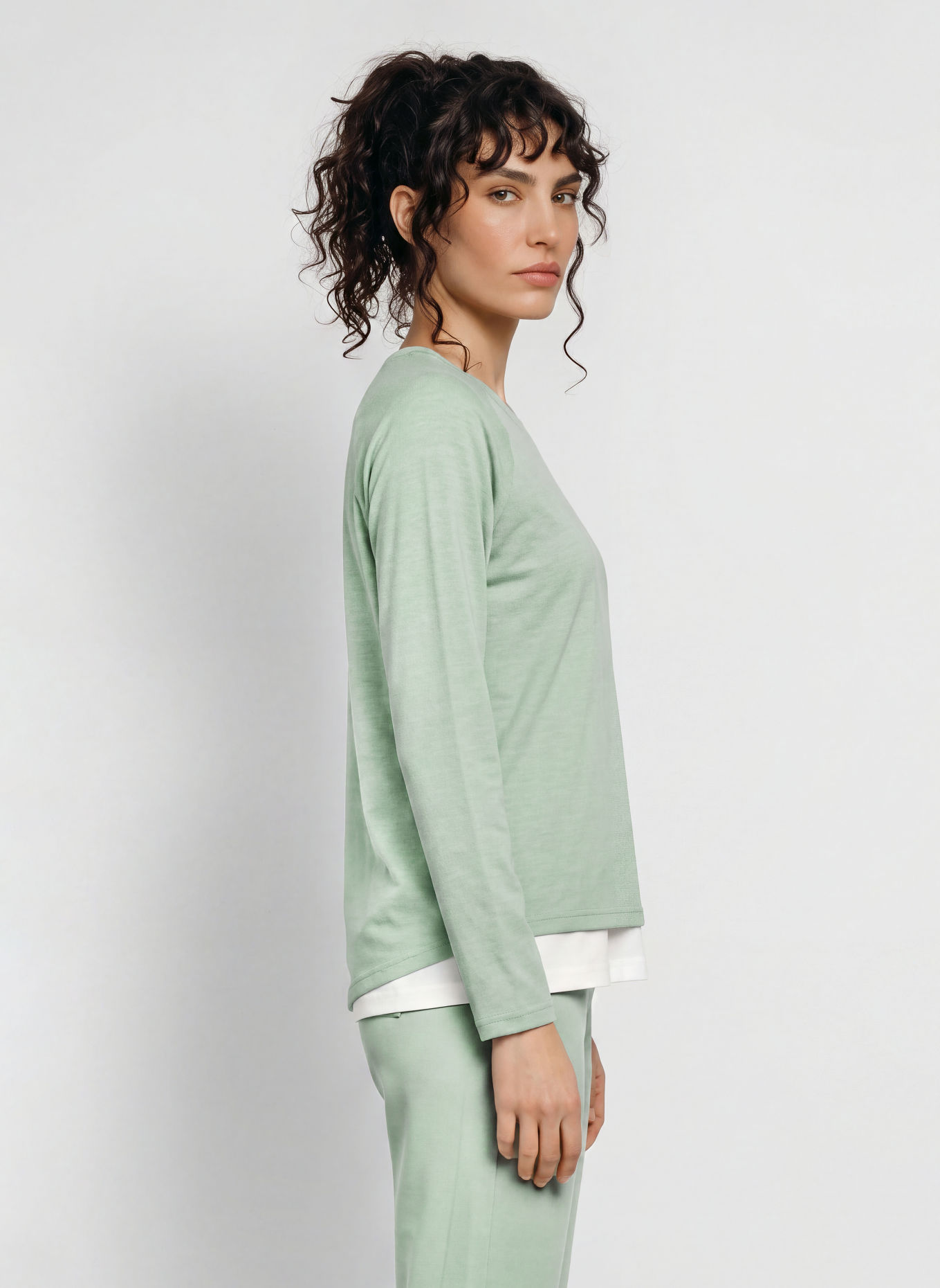 ELBSAND Long-sleeved TIRA: LIGHT GREEN