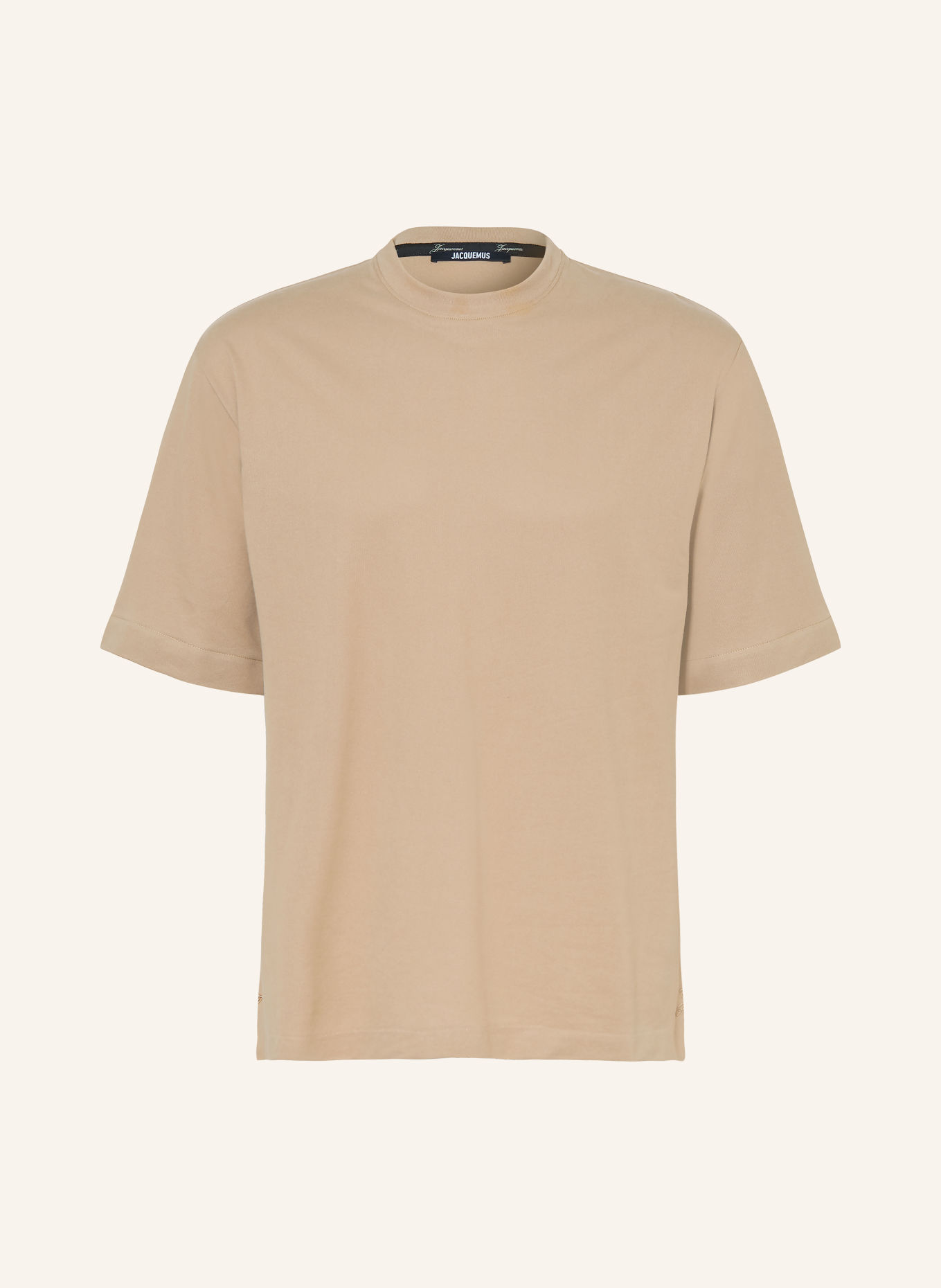 JACQUEMUS T-shirt LE TSHIRT ROND CARRE: BEIGE / BLACK