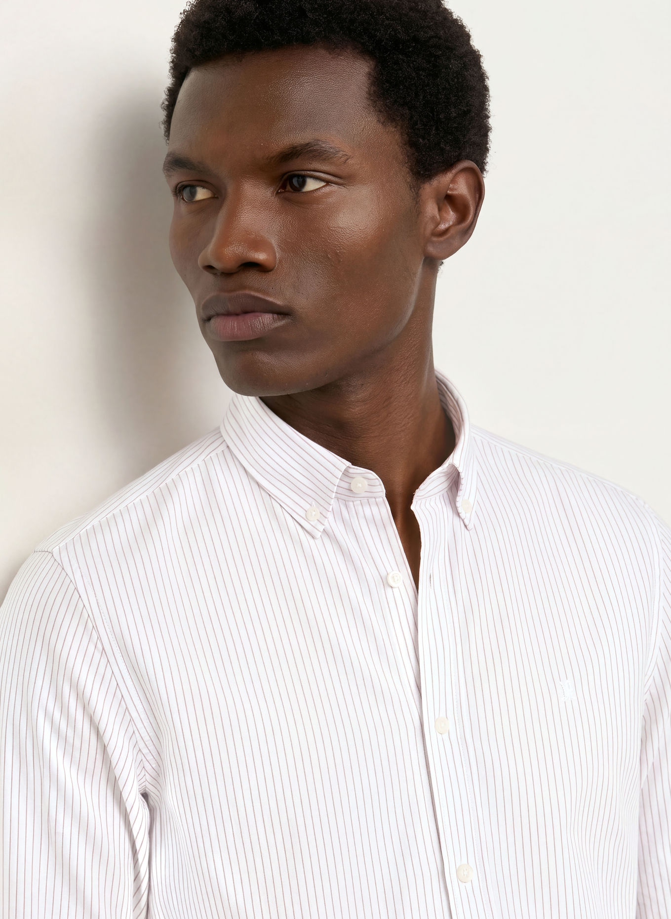 ARMEDANGELS Hemd QUAASA Slim Fit: WEISS / BEIGE