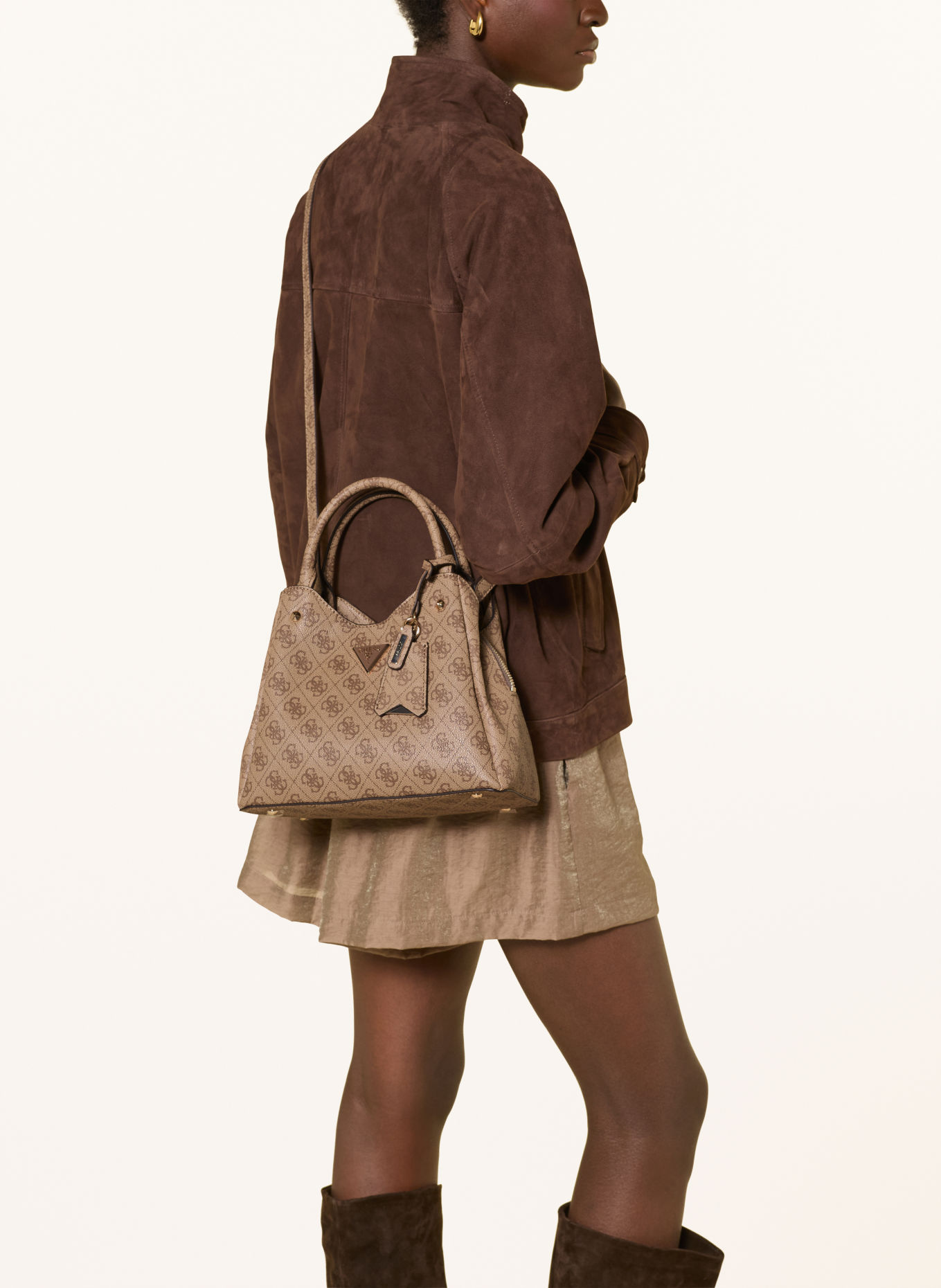 GUESS Handtasche MERIDIAN: BEIGE / HELLBRAUN